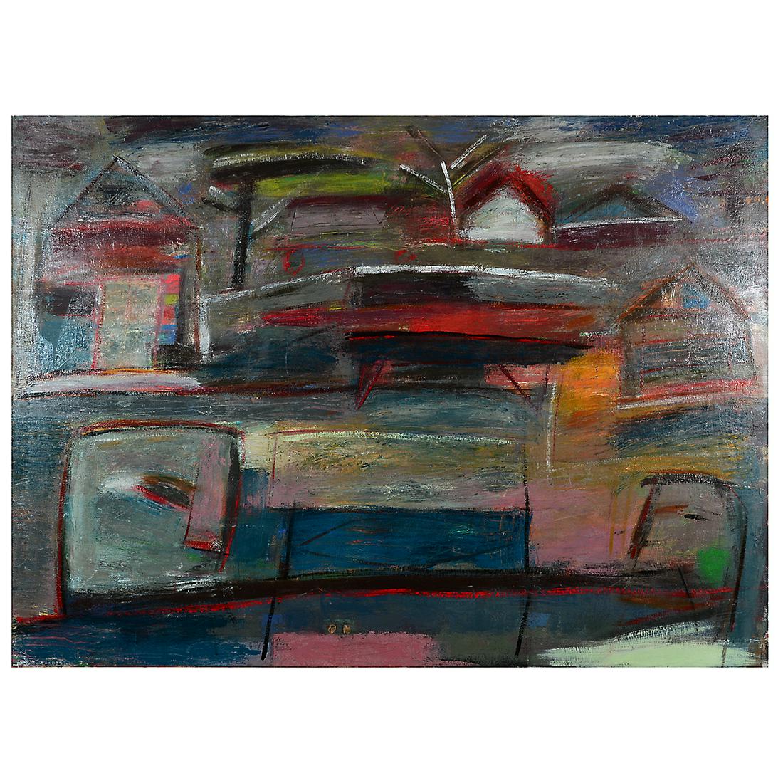 Ted Fontaine "I Changed My Mind" oil on canvas: TED FONTAINE (American 20th century) "I Changed My Mind," 2008, oil on canvas, canvas: 36 x 48 inches; overall (with frame): 36.5 x 48.5 inches, signed, titled, and dated verso.