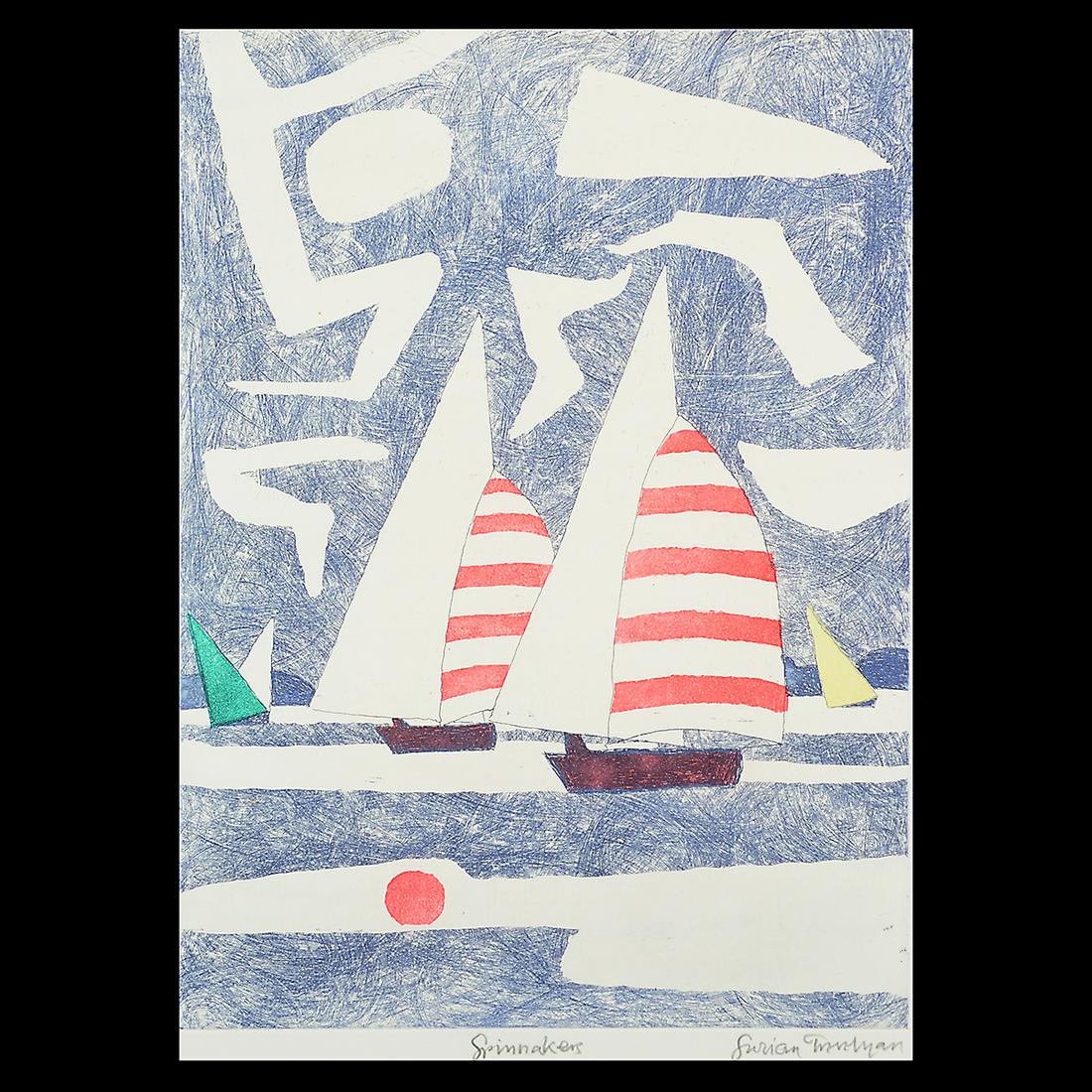 Julian Trevelyan "Spinnakers" etching (1 of 4)