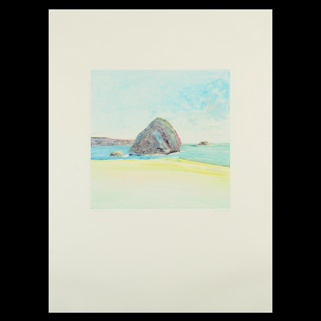 Gregory Kondos, "Sea Rock, Off Shore" monotype (1 of 4)