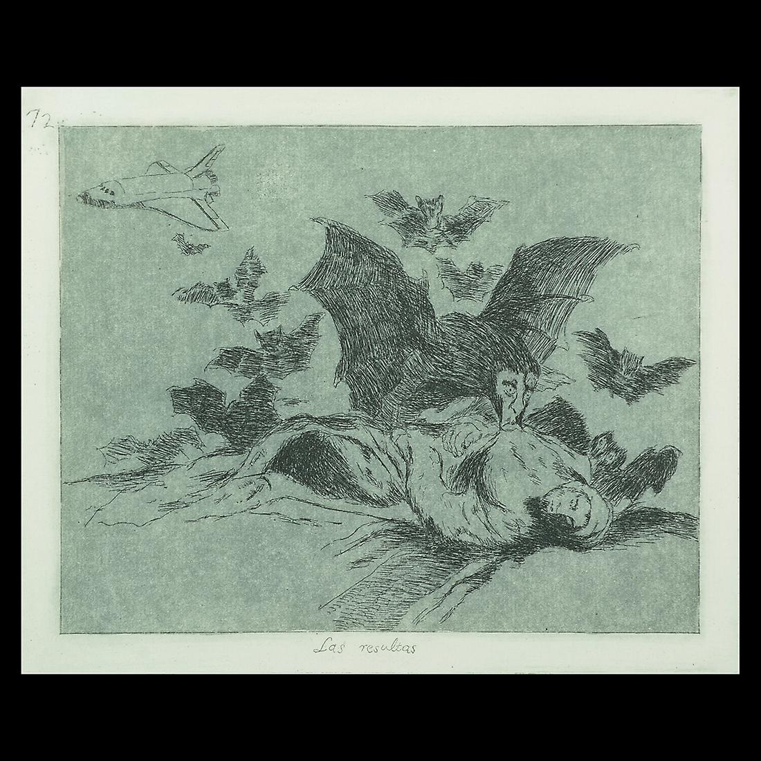 Enrique Chagoya "Homage to Goya" engraving (1 of 3)