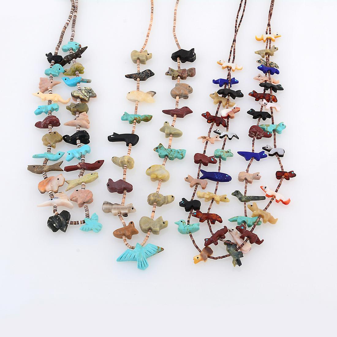 Three Native American Multi-Stone, Silver Fetish (1 of 3)