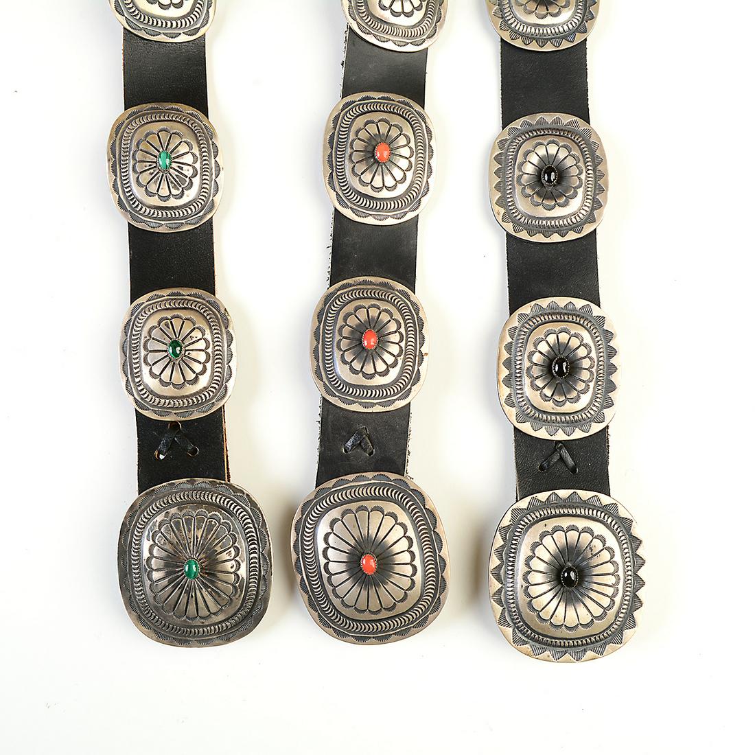 *Three Native American Coral, Black Onyx, Malachite, (1 of 3)