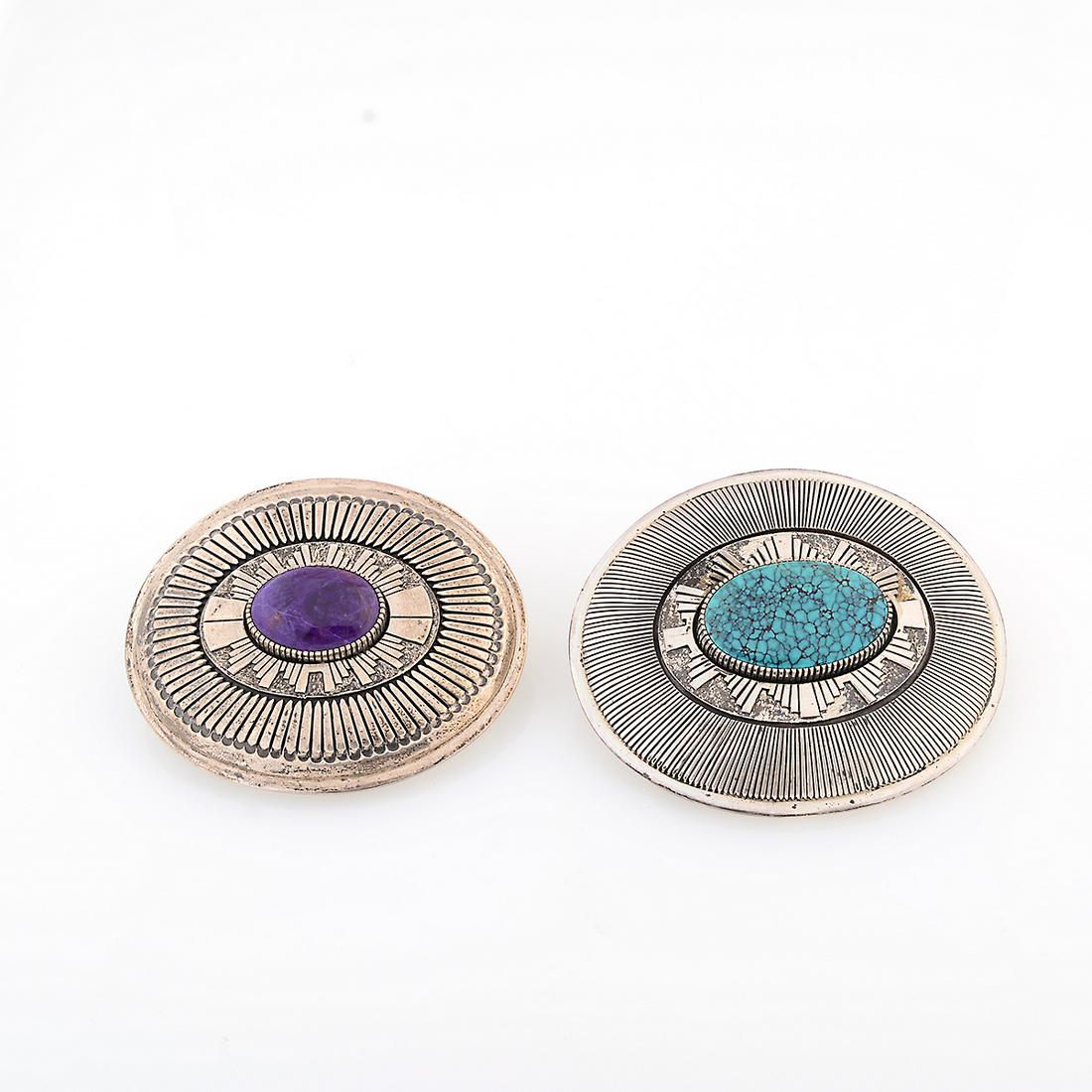 Two Gibson Nez Native American Turquoise, Sugilite, (1 of 2)