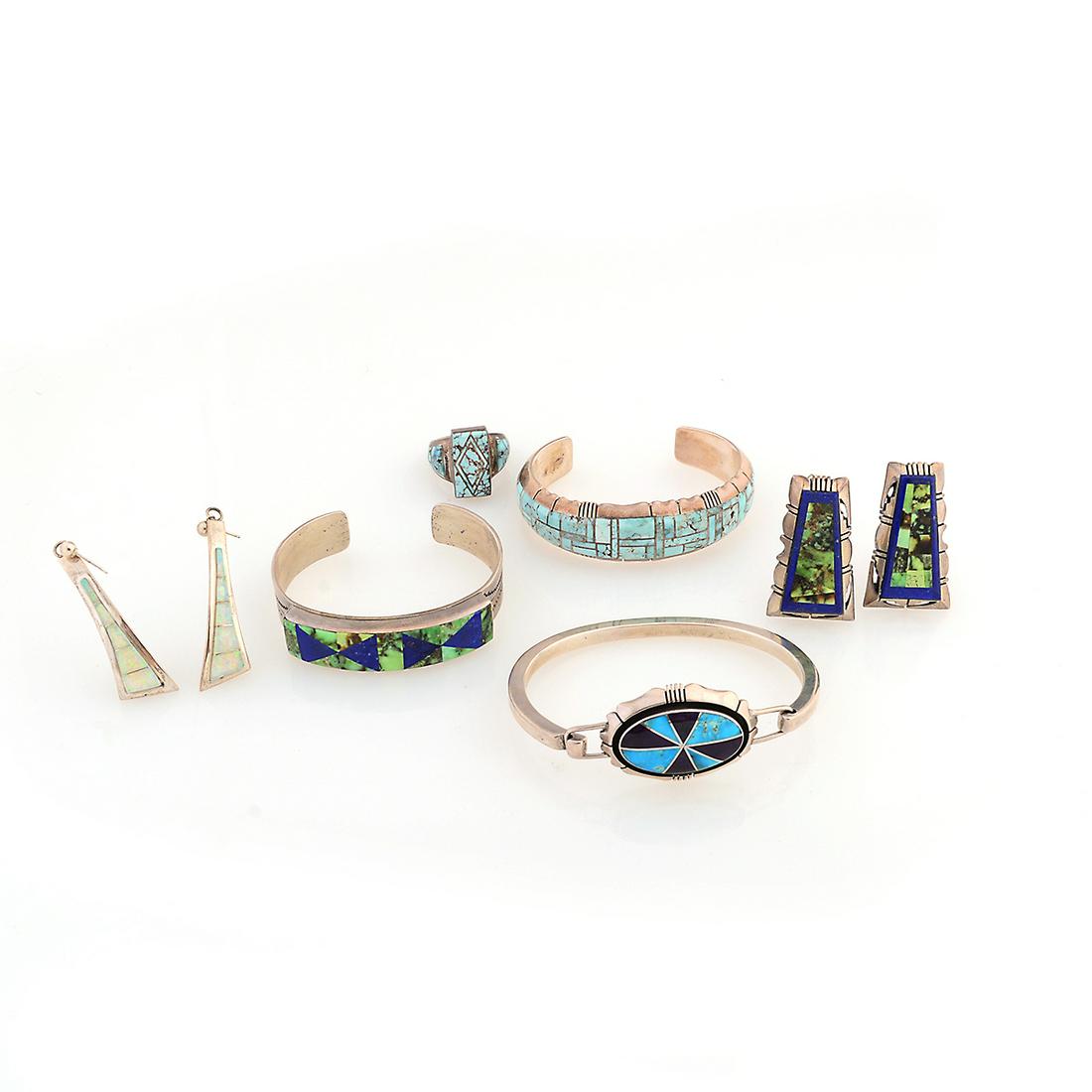 Native American Jerry J. Nelson Multi-Stone, Silver (1 of 4)