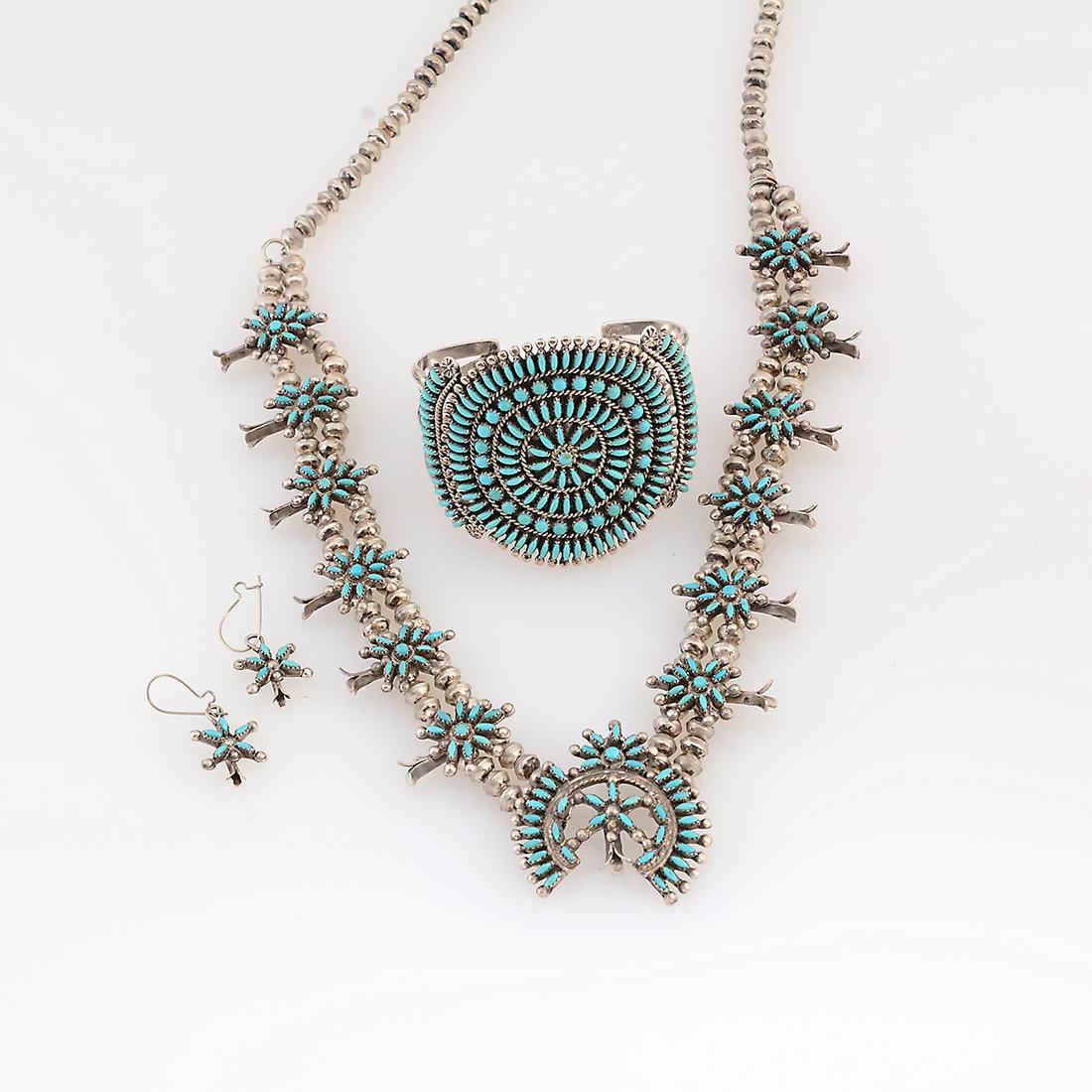 Native American Zuni Turquoise, Silver Suite. (1 of 4)