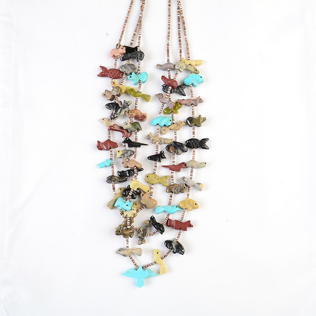 Native American Multi-Stone, Silver Fetish Necklace. (1 of 2)