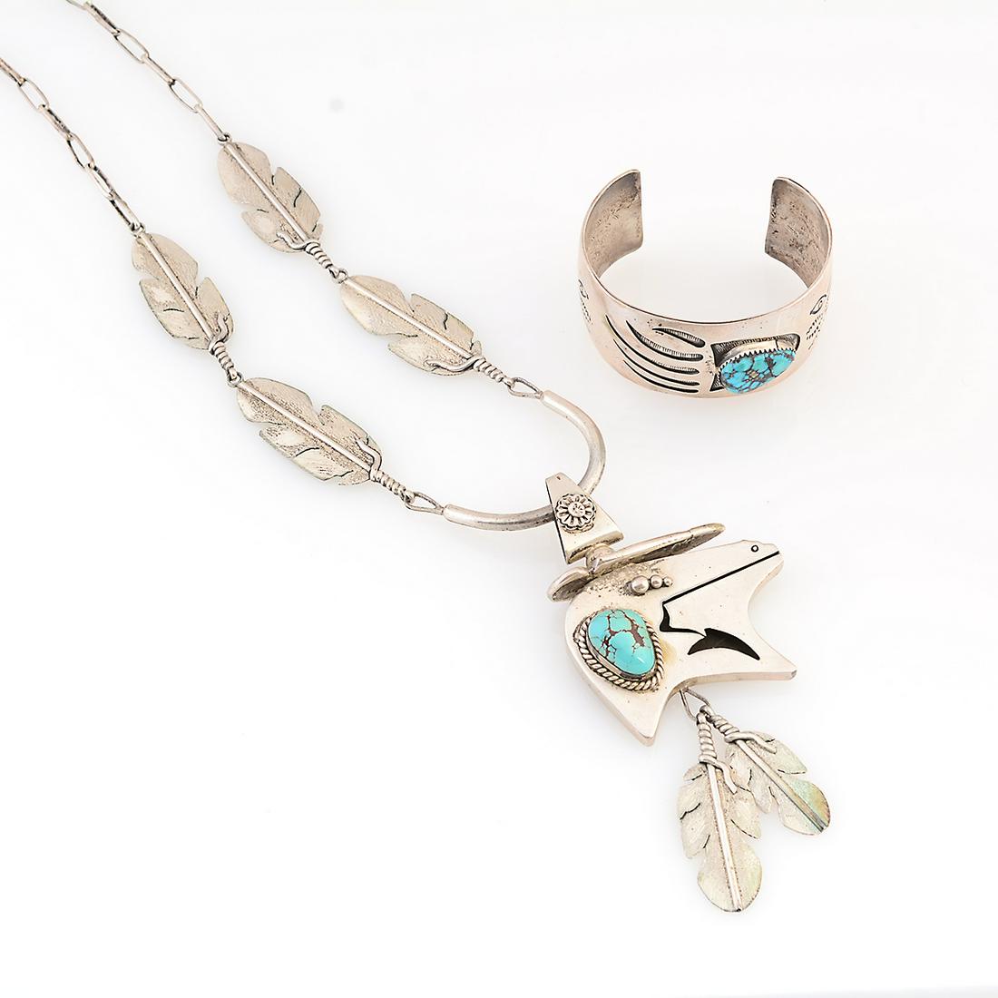 Native American Turquoise, Silver Jewelry Suite. (1 of 3)