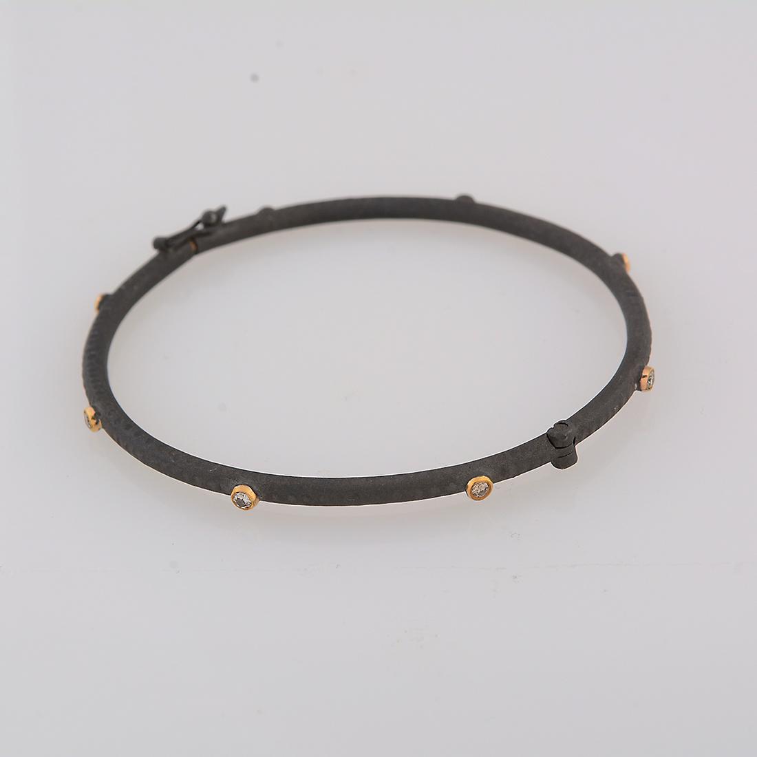 Diamond, Silver, 14k Yellow Gold Bracelet. (1 of 3)