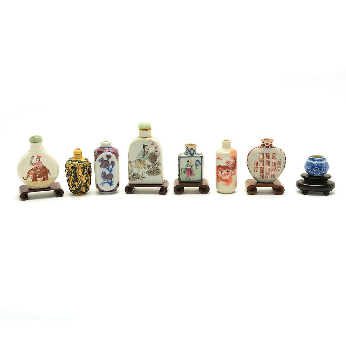 Large Group of Chinese Porcelain Snuff Bottles and a (1 of 3)