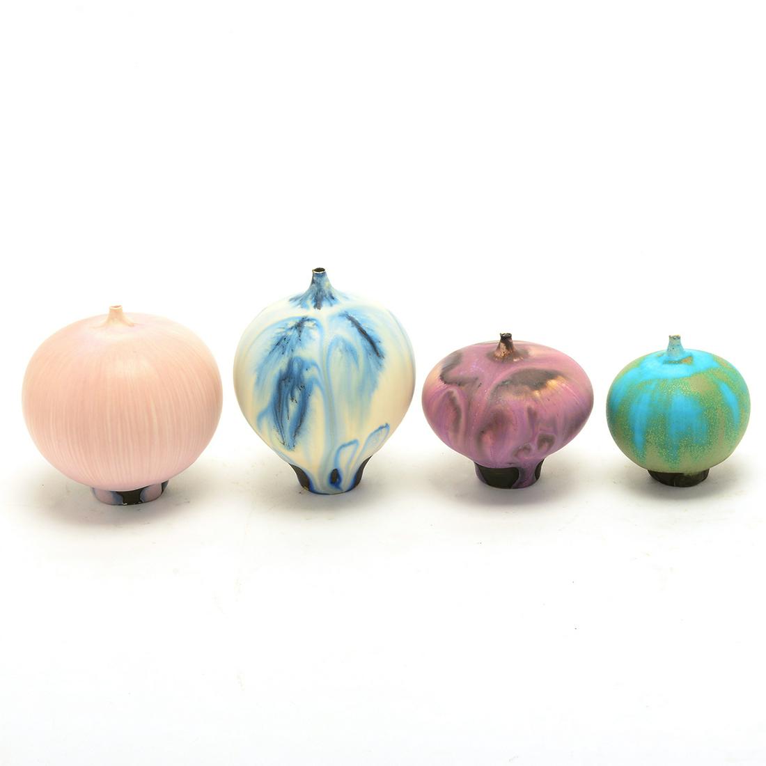 Four Rose Cabat Pottery Feelie Vases. (1 of 5)