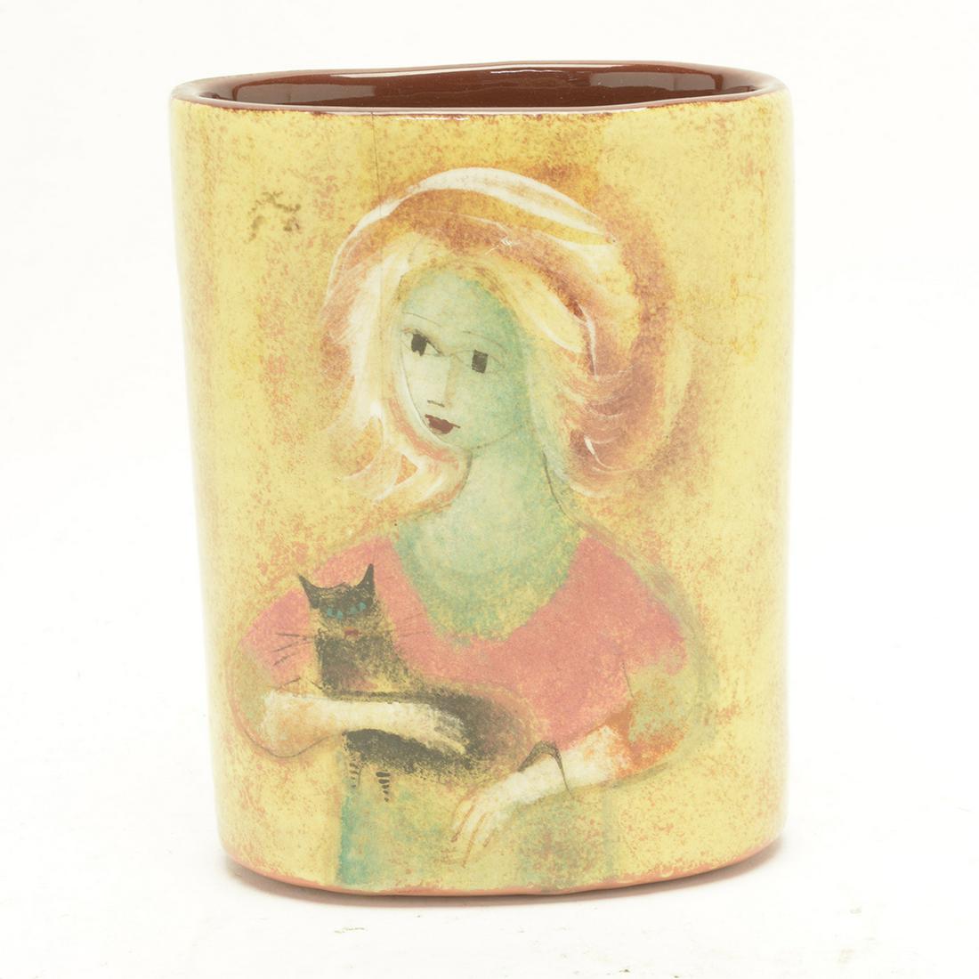 American Mid-Century Modern Polia Pillin Pottery Vase. (1 of 2)