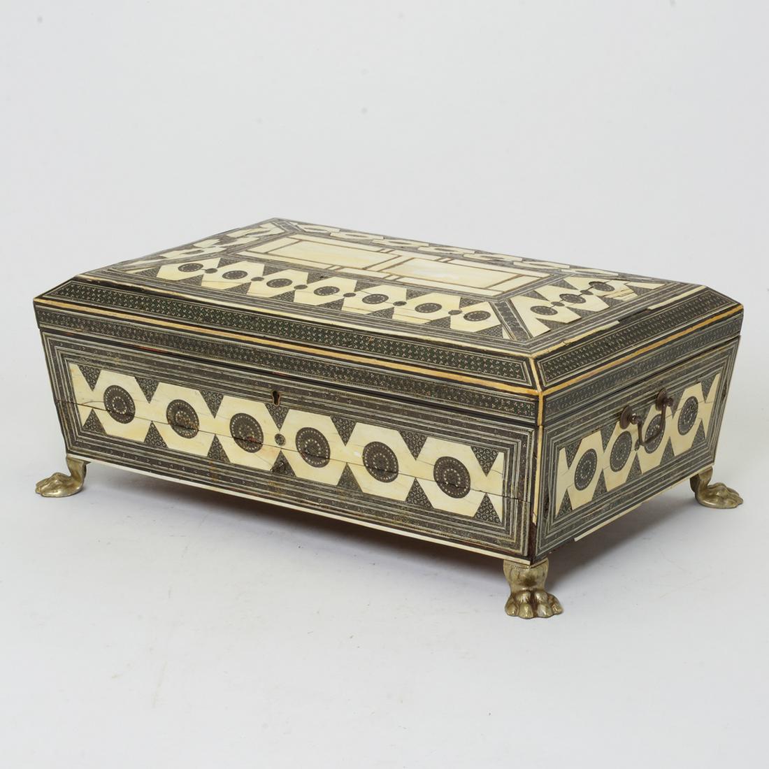 19th Century Anglo-Indian Sadeli Inlaid Sewing Box. (1 of 3)