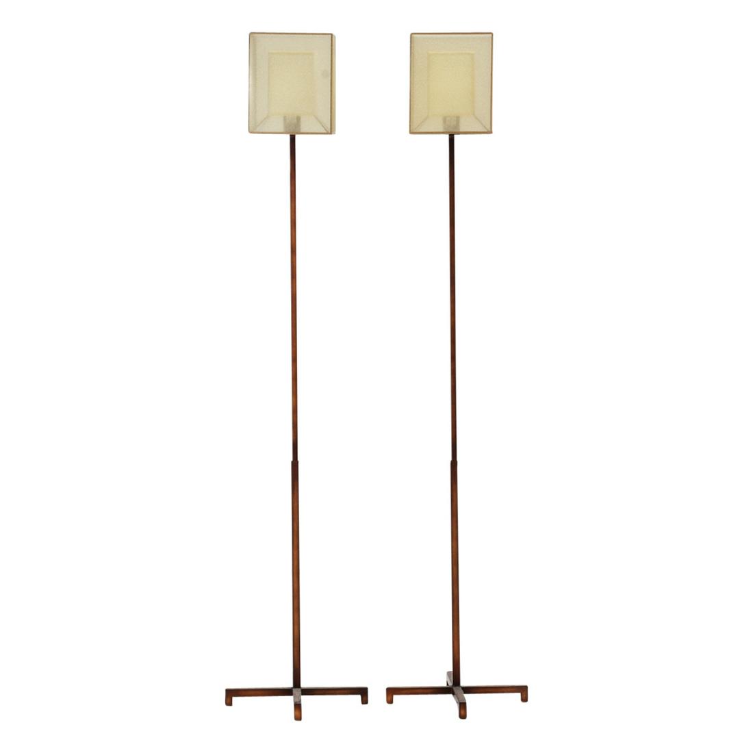 Pair of Quadra Floor Lamps with Sheer Gilt Mesh Box (1 of 1)