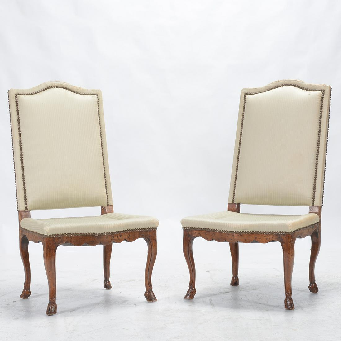 Pair of Early French Louis XV Provincial Walnut Side (1 of 2)