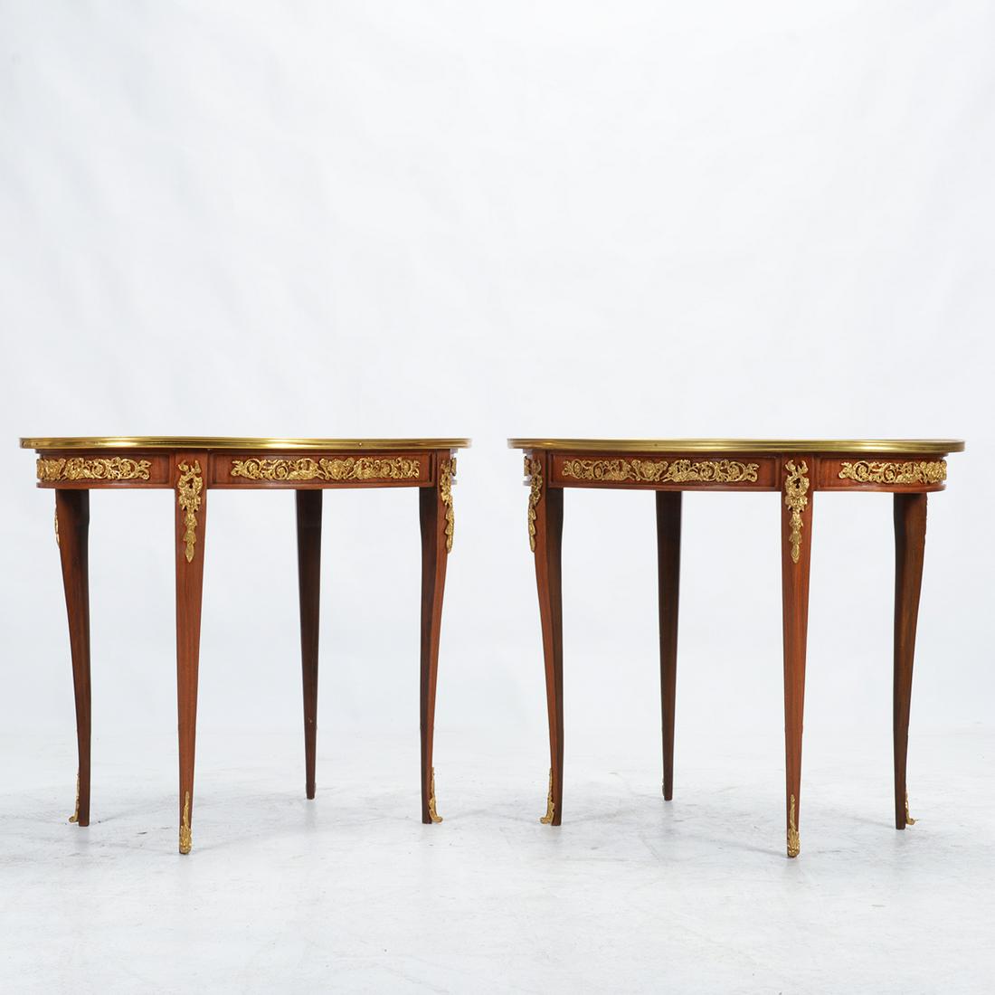 Pair of Louis XVI Style Marquetry Tables. (1 of 2)