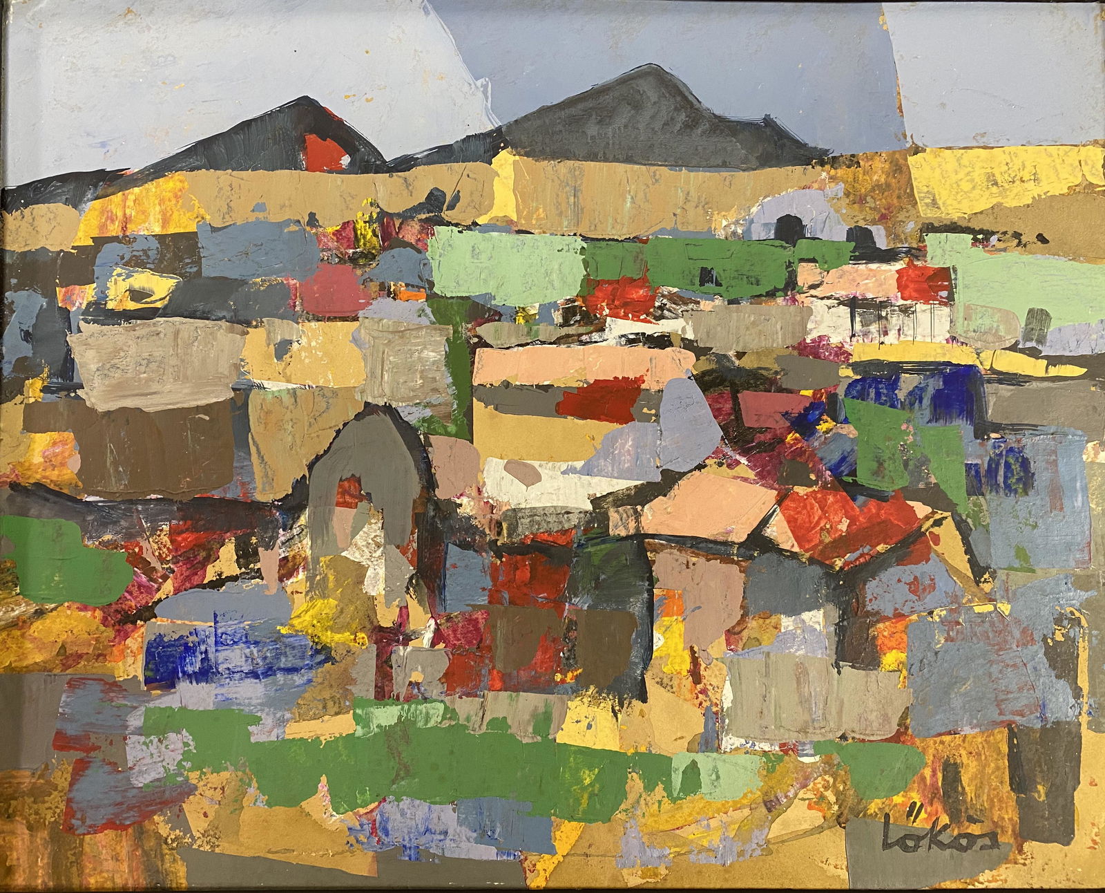 Stefan Lokos "Untitled Abstract" oil on particle board (1 of 4)