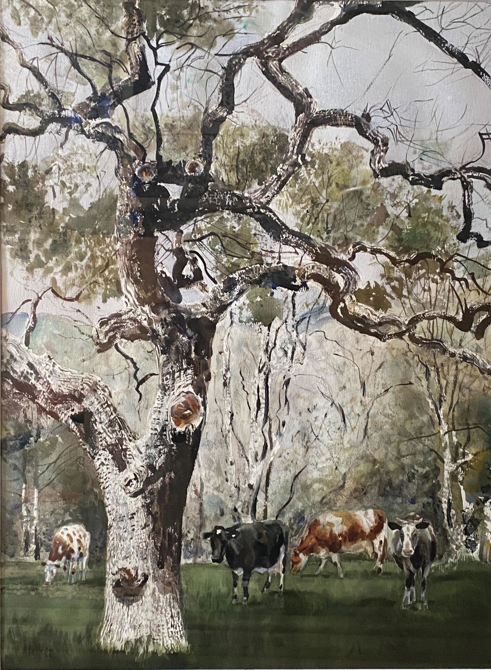 Edward Walker 3 "Farm landscape" watercolor (1 of 5)