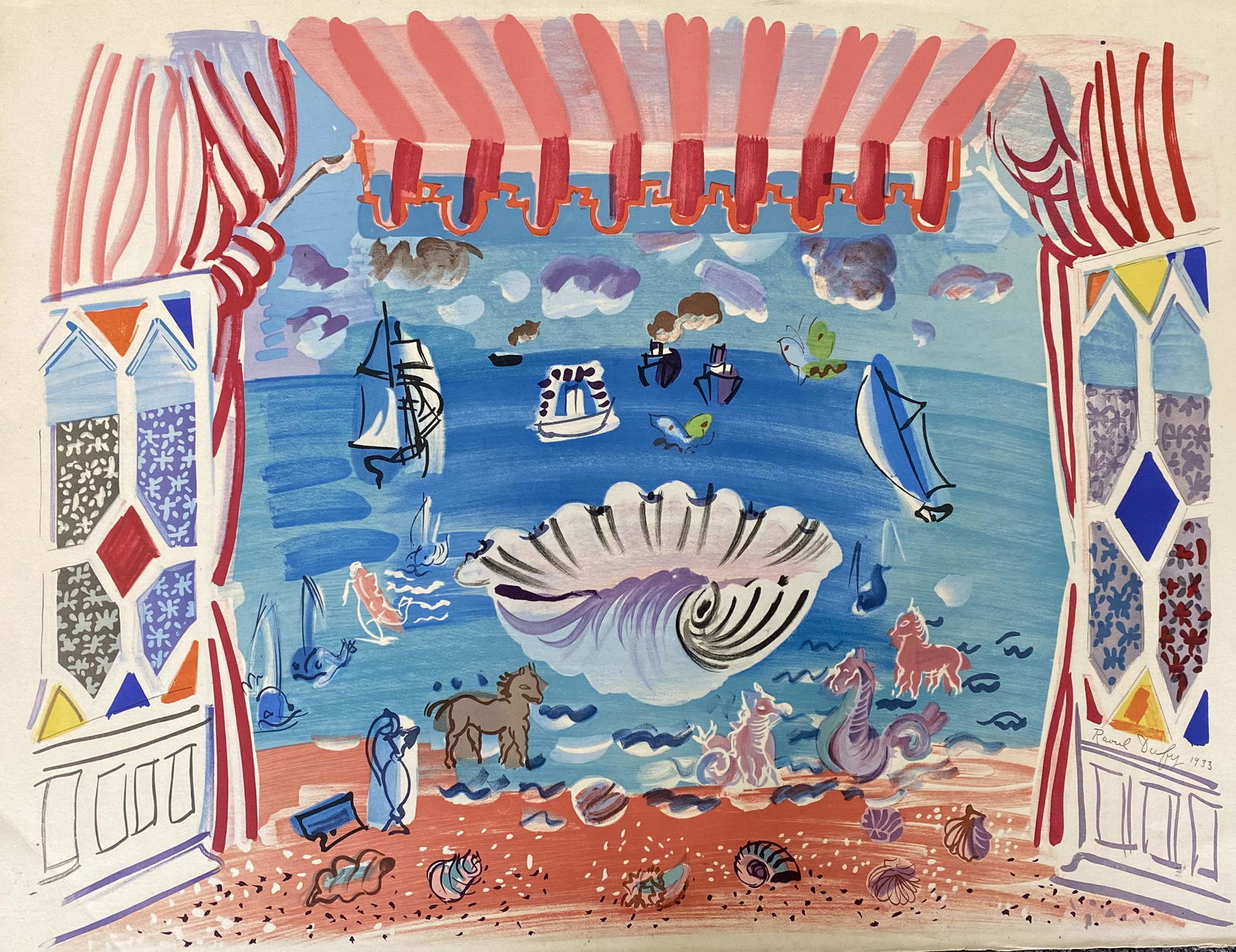 Raoul Dufy "DÃˆcor pour le ballet 'Palm Beach'" colored (1 of 3)