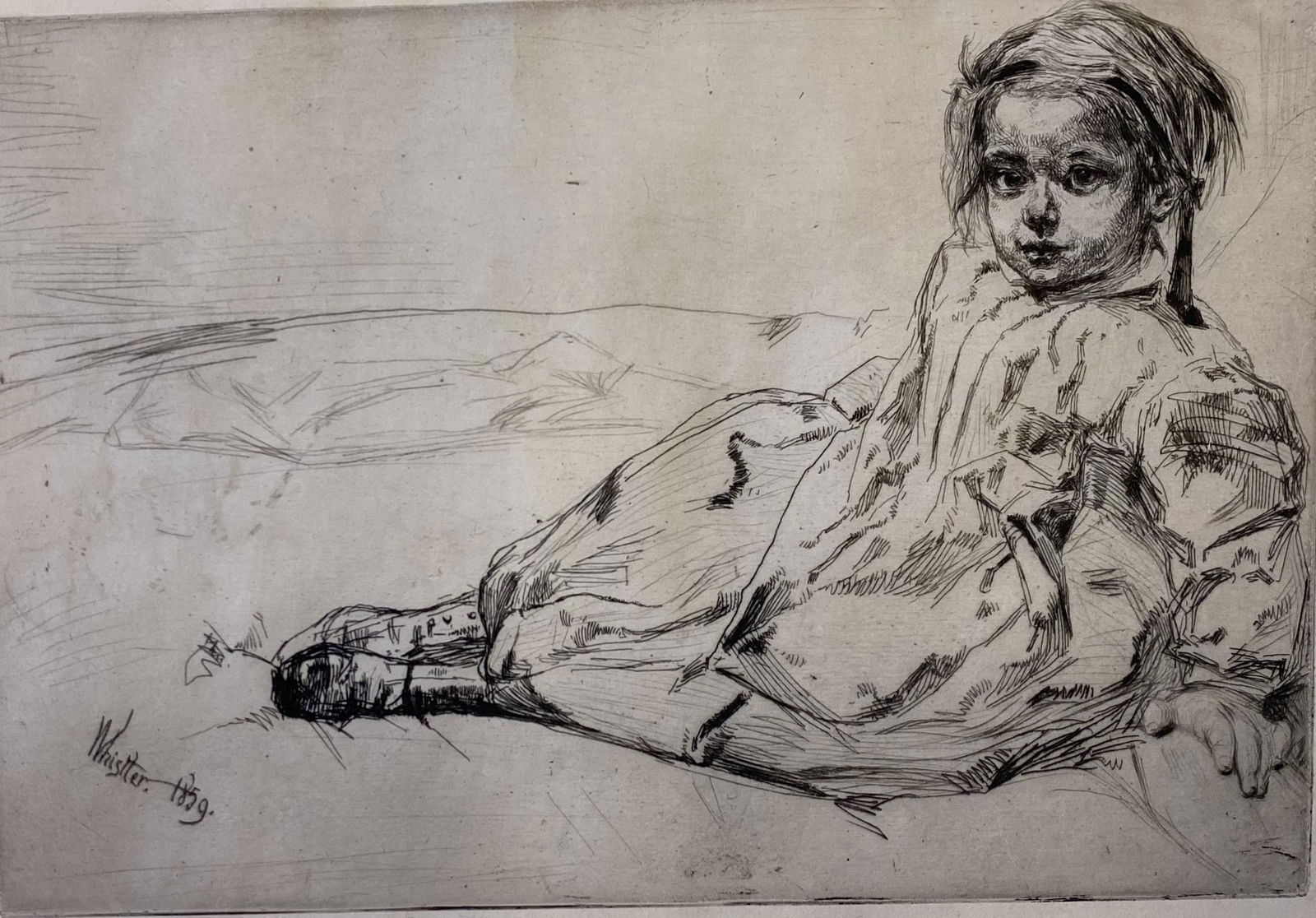 Whistler "Bibi Valenti" dry point etching (final state) (1 of 7)