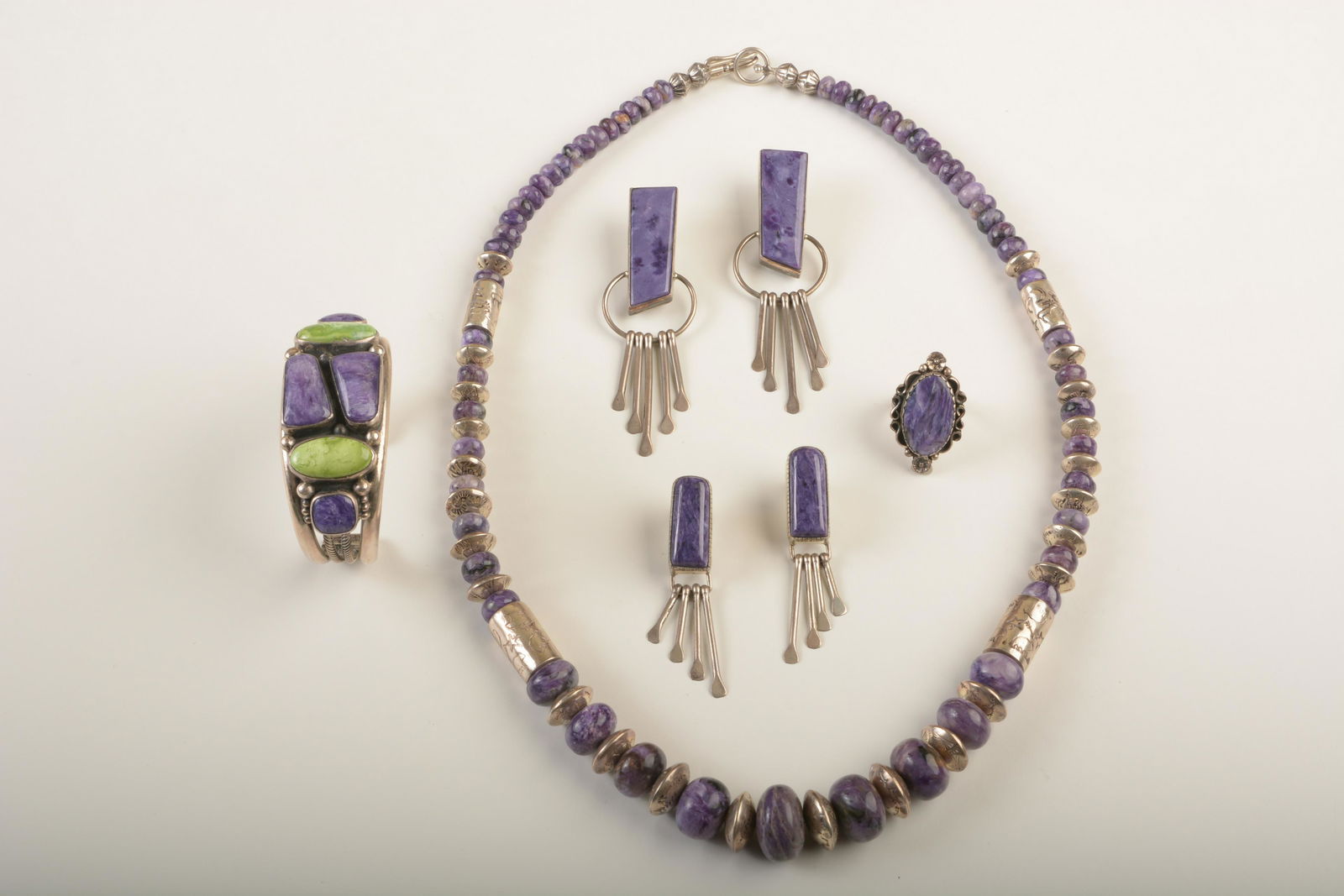 Native American Charoite, Turquoise Sterling Silver (1 of 2)