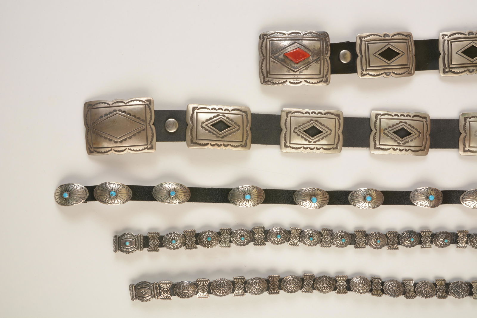 *Collection of Five Native American Turquoise, Coral, (1 of 2)