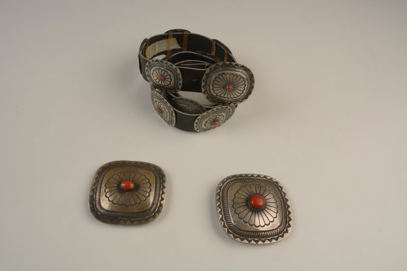 *Native American Coral, Sterling Silver, Leather (1 of 3)