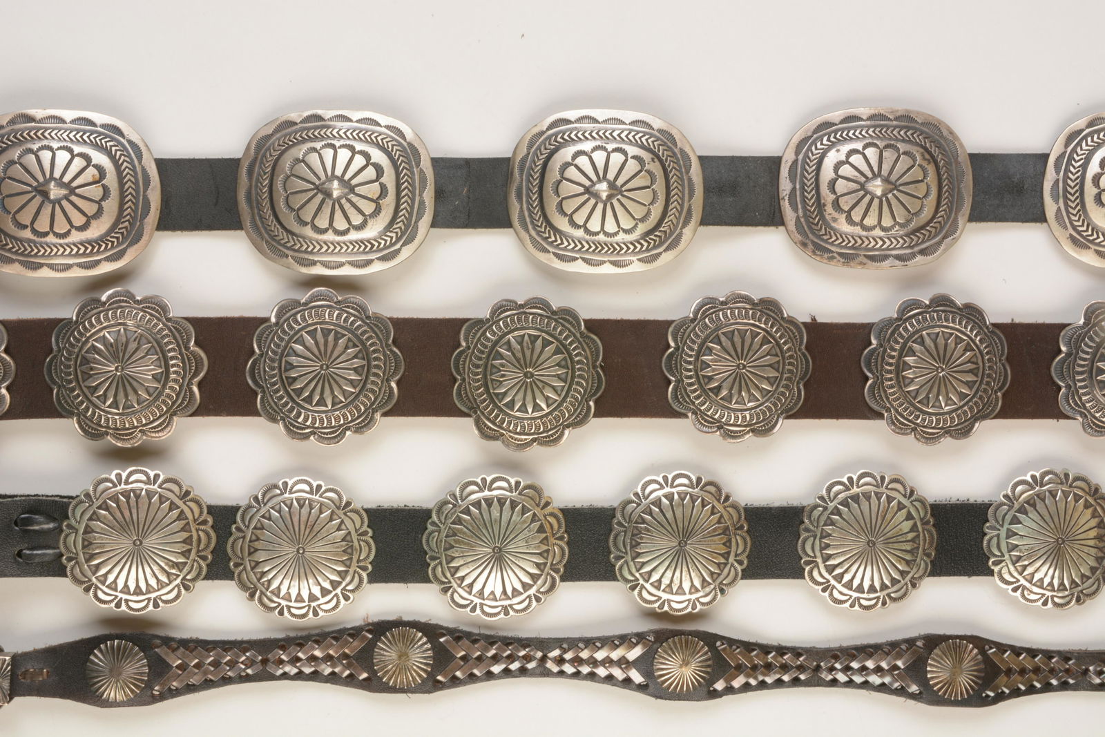 Collection of Four Native American Silver, Leather (1 of 4)
