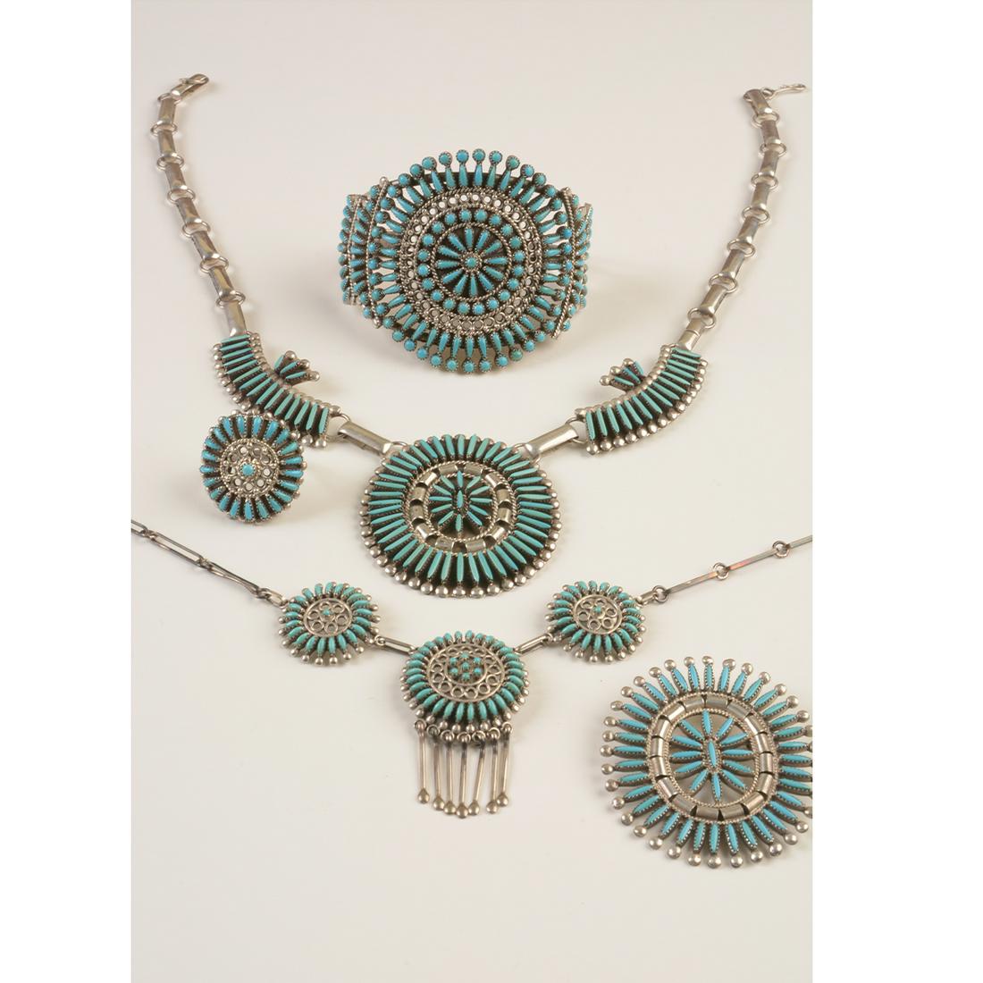 Collection of Native American Zuni Turquoise, Silver (1 of 4)