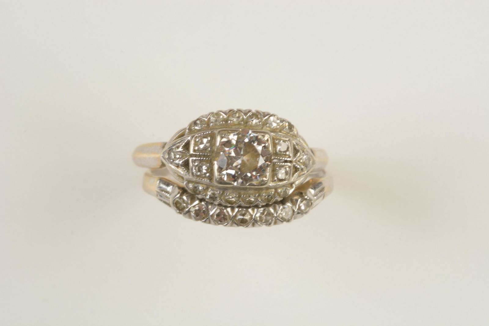 Diamond, 14k White Gold Wedding Ring Set. (1 of 6)