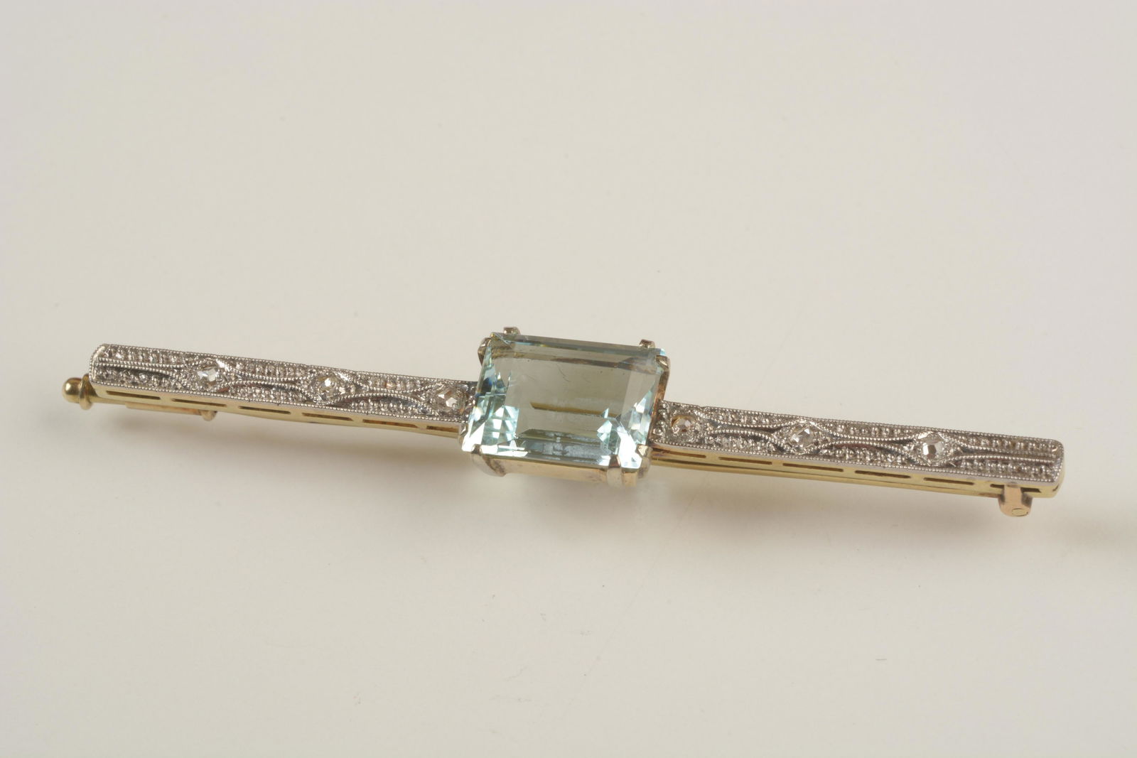 Aquamarine, Diamond, Platinum-Topped, 14k Yellow Gold (1 of 3)