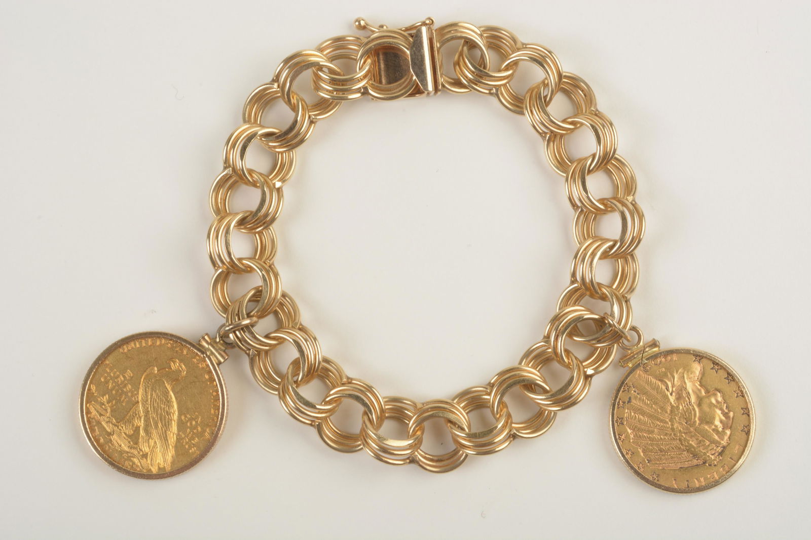 Gold Coin, 14k Yellow Gold Bracelet. (1 of 2)