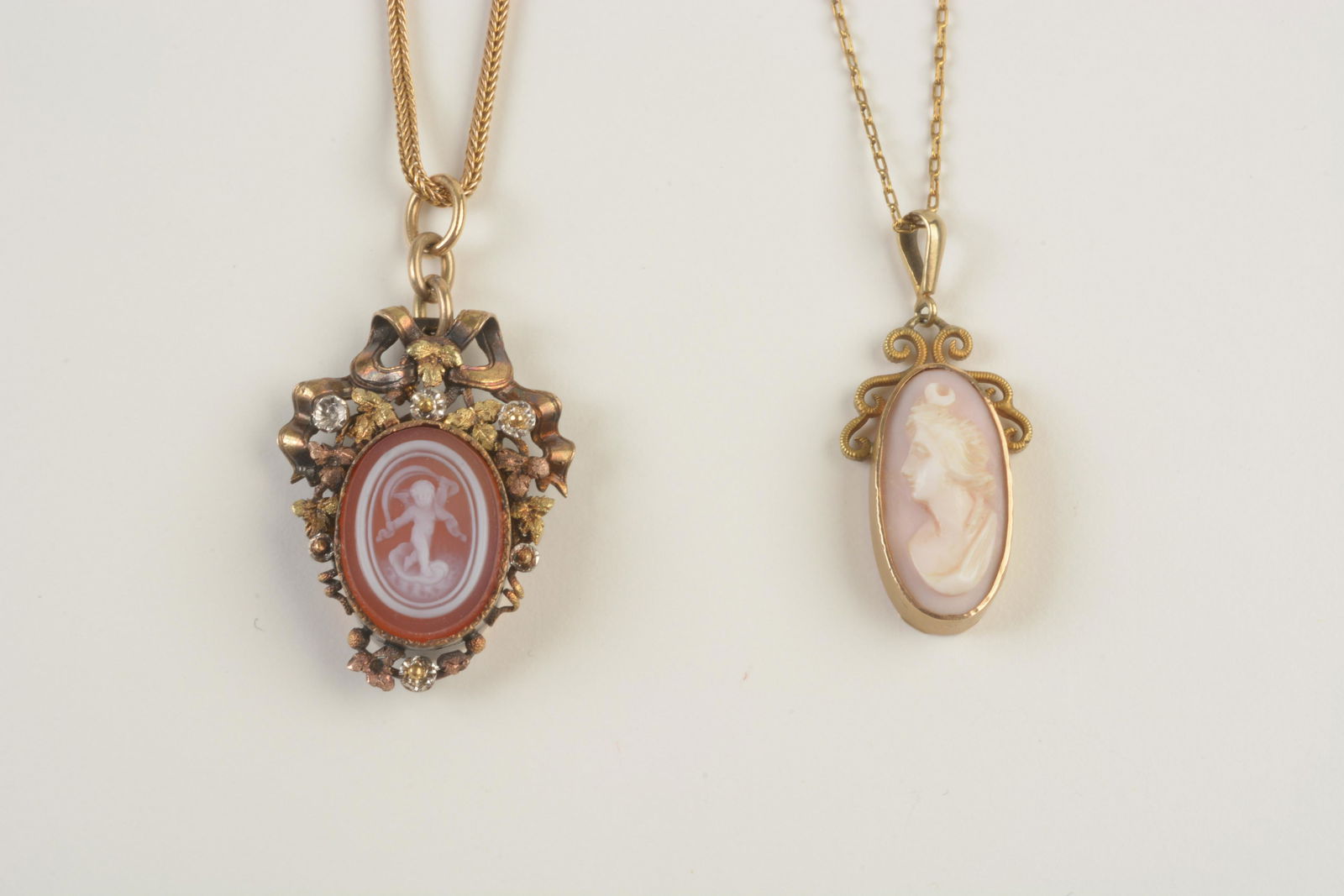 Collection of Two Cameo, 14k, 10k, Gold-Filled Pendant (1 of 2)