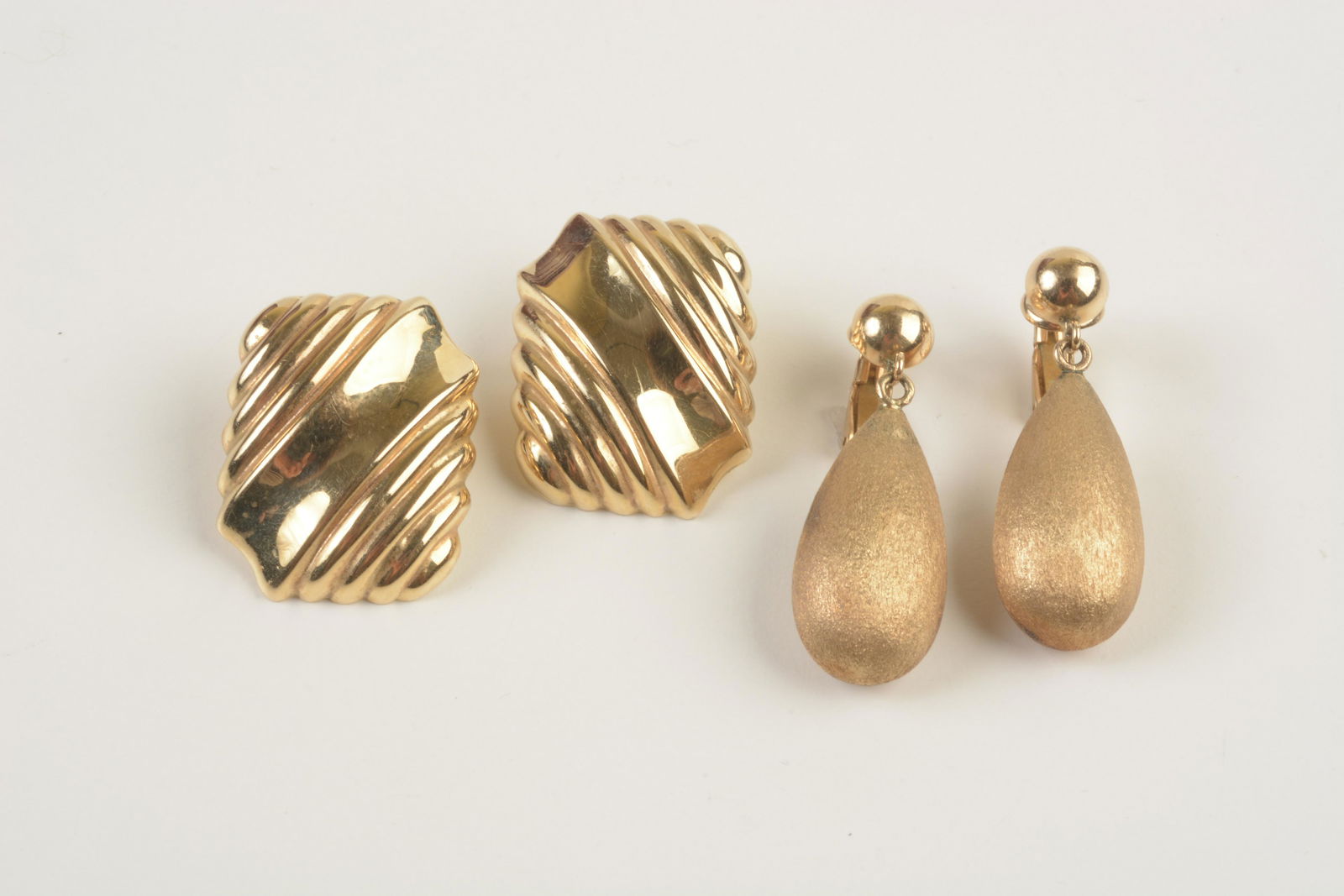 Collection of Two Pairs of 14k Yellow Gold Earrings. (1 of 4)