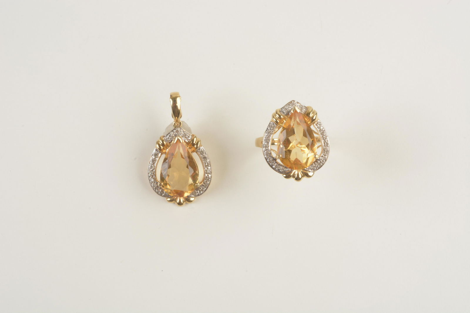 Citrine, Diamond, 14k Gold Jewelry Suite. (1 of 4)