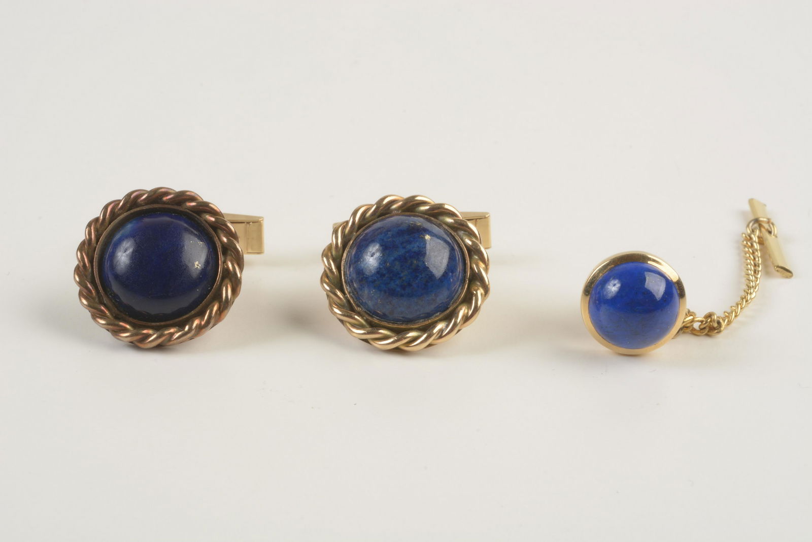 Gent's Lapis Lazuli, 14k Yellow Gold Dress Set. (1 of 2)