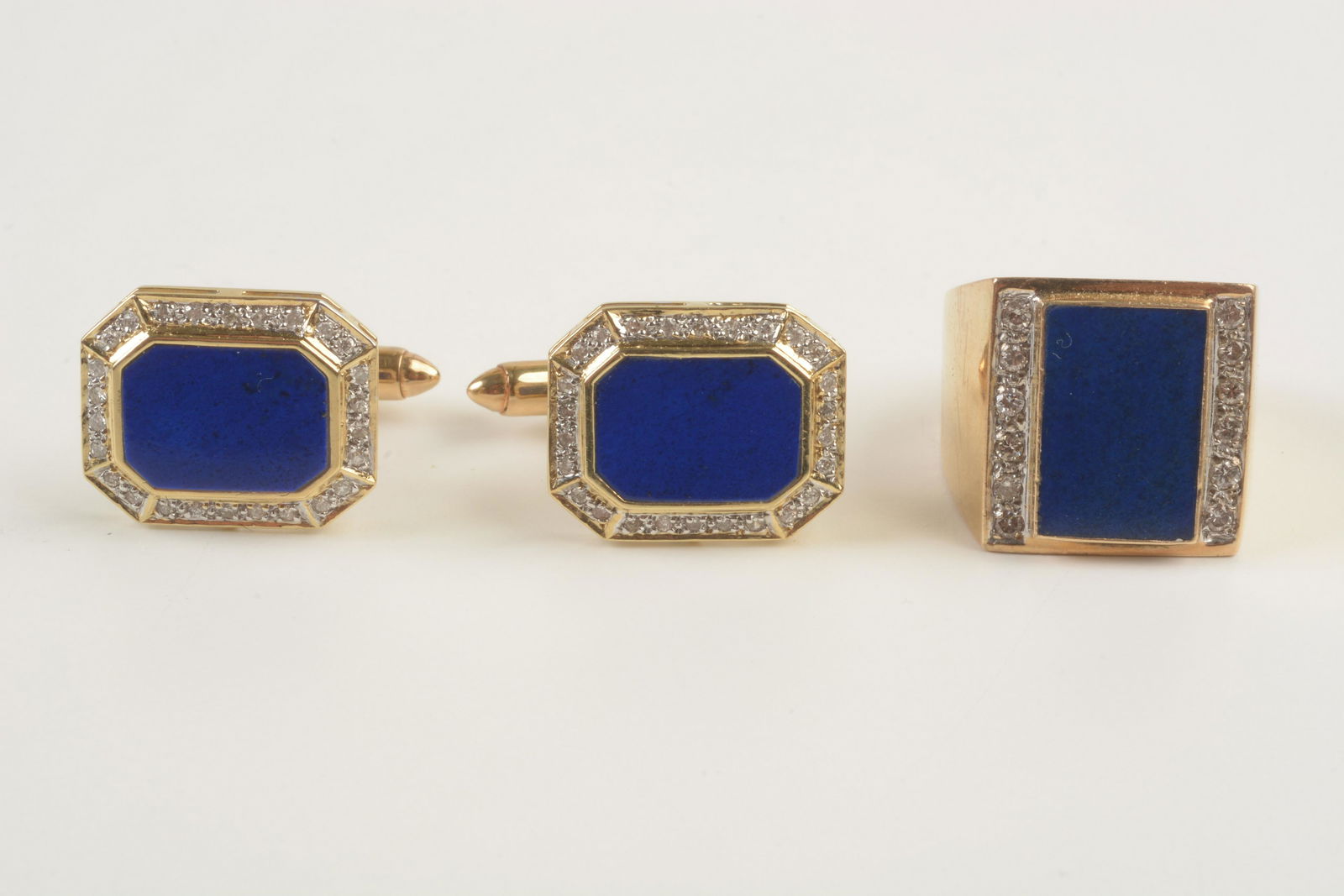 Gent's Lapis Lazuli, Diamond, 14k Yellow Gold Jewelry (1 of 4)
