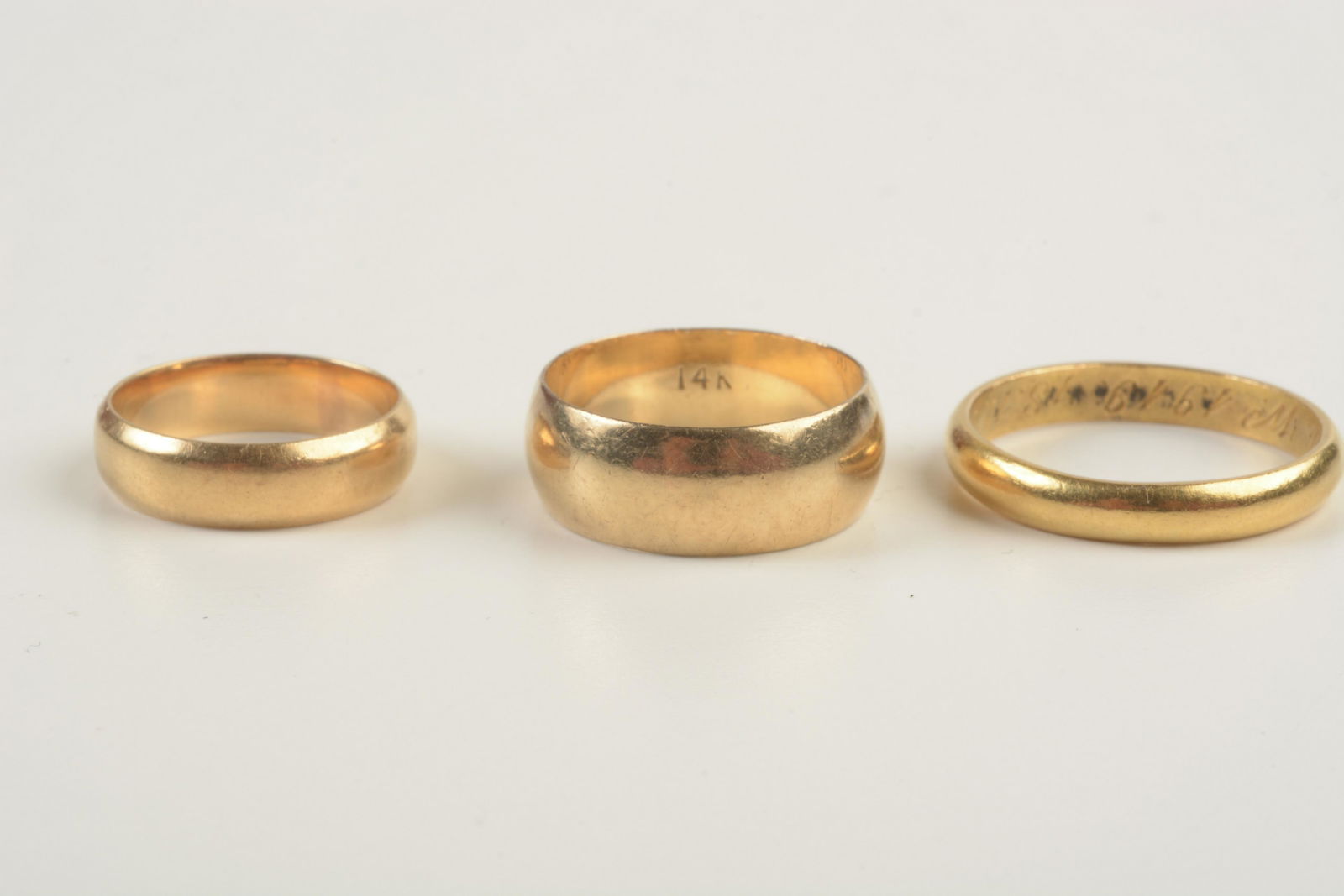 Collection of Three Yellow Gold Bands. (1 of 4)