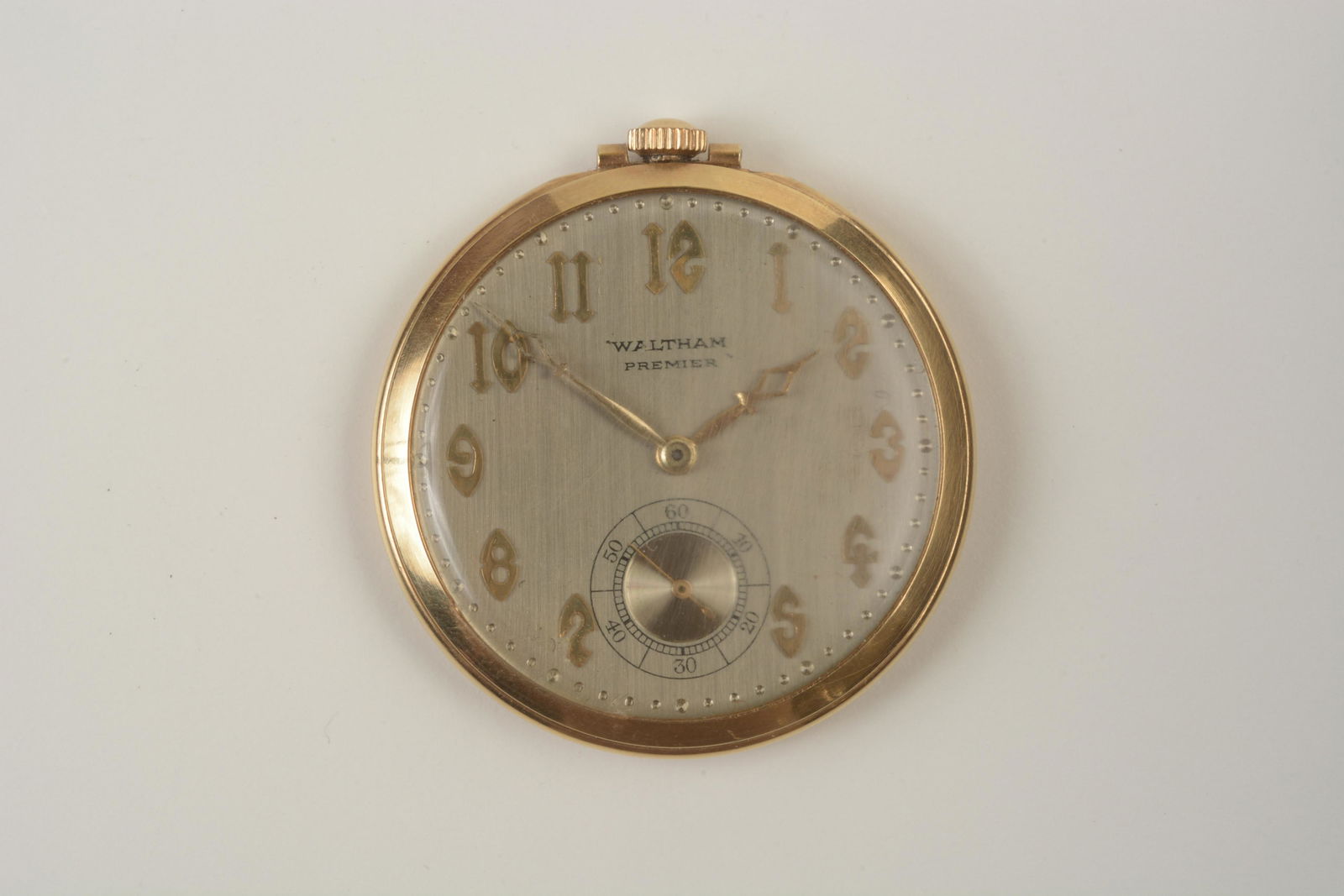 Waltham 14k Yellow Gold Open Face Pocket Watch. (1 of 3)