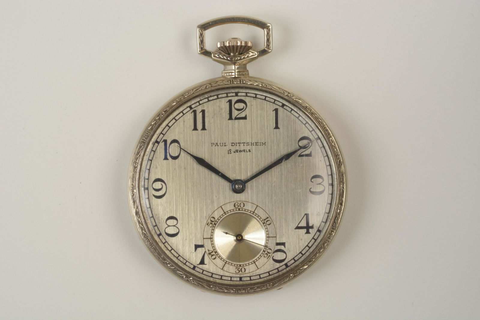 Paul Dittsheim 18k White Gold Open Face Pocket Watch. (1 of 3)