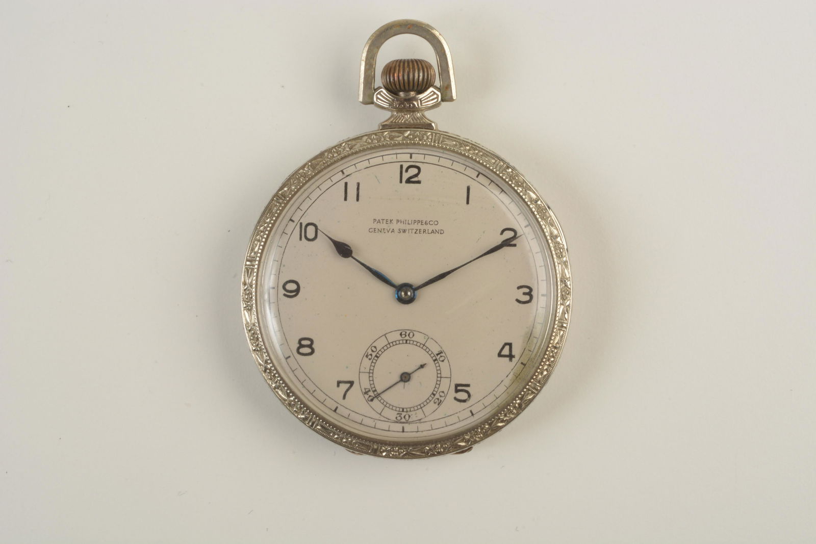 14k White Gold Open Face Pocket Watch. (1 of 4)