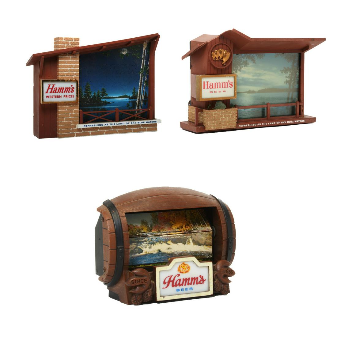 Three Hamm's Beer Light-Up Advertising Signs. (1 of 7)