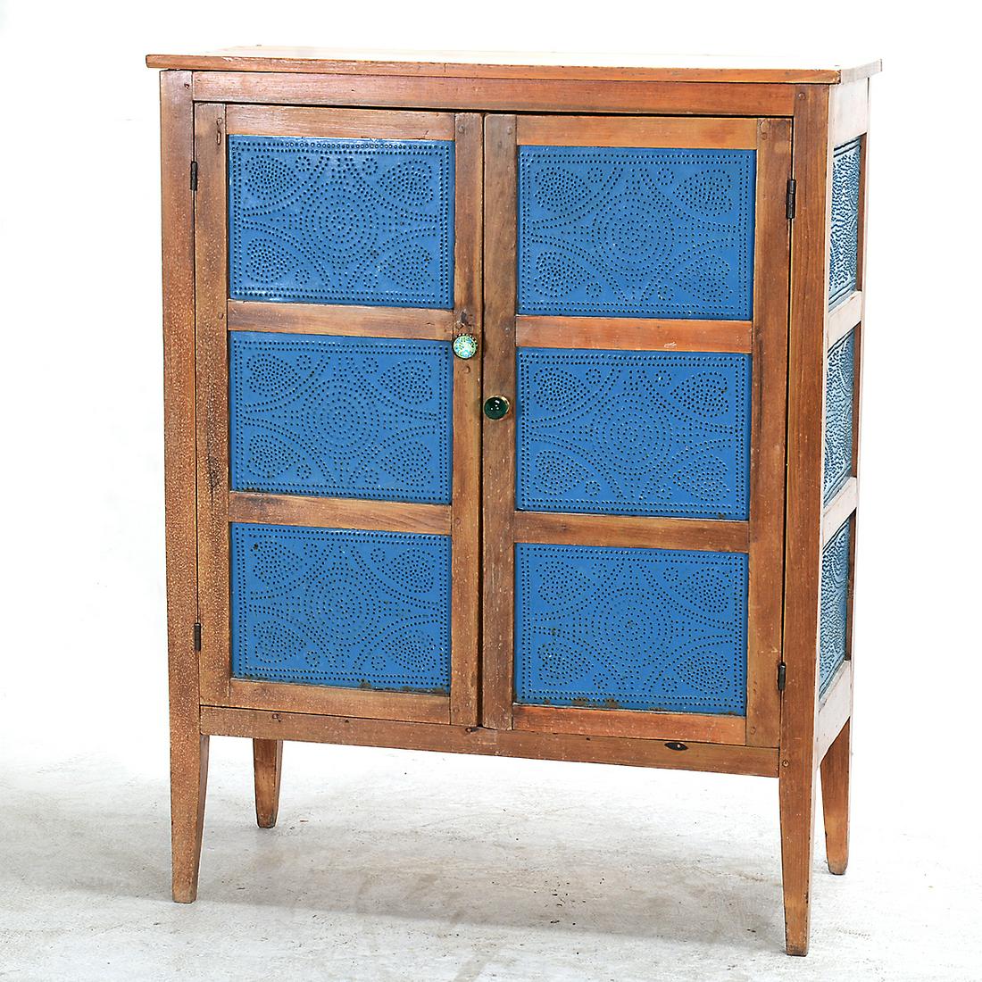 Virginia Attributed Walnut Food Pie Safe with Blue (1 of 2)