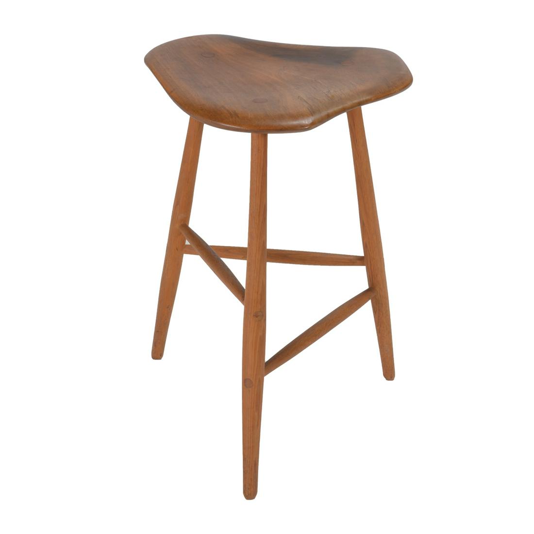 Wharton Esherick Three Leg Stool, Signed and Dated (1 of 3)