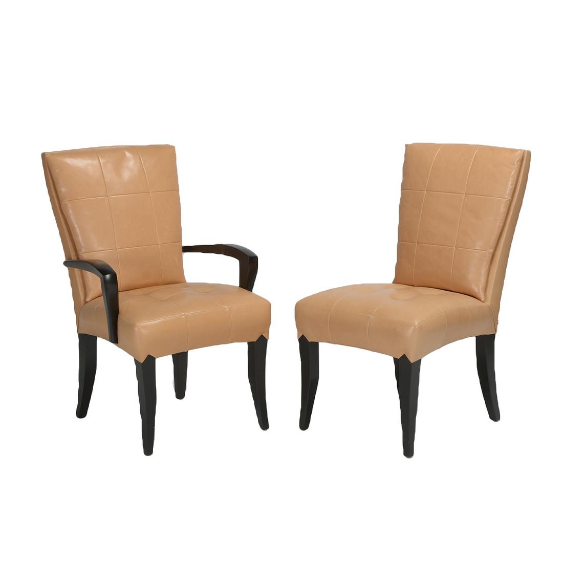 Set of Twelve Dakota Jackson Ebonized Leather (1 of 4)