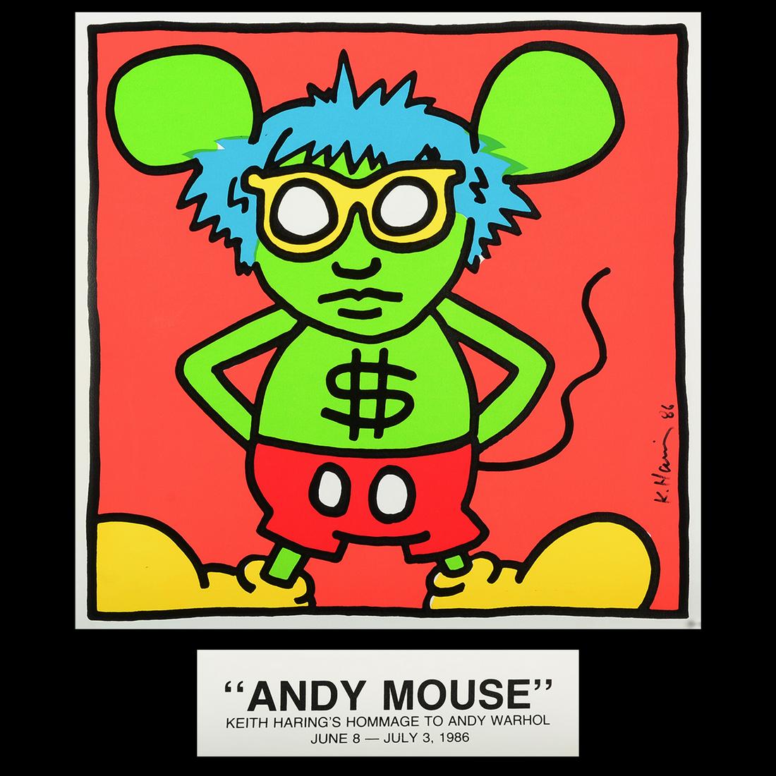 Keith Haring "Andy Mouse" serigraph poster (1 of 4)