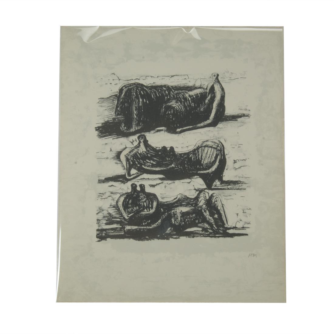 Henry Moore "Three Reclining Figures" color lithograph (1 of 3)