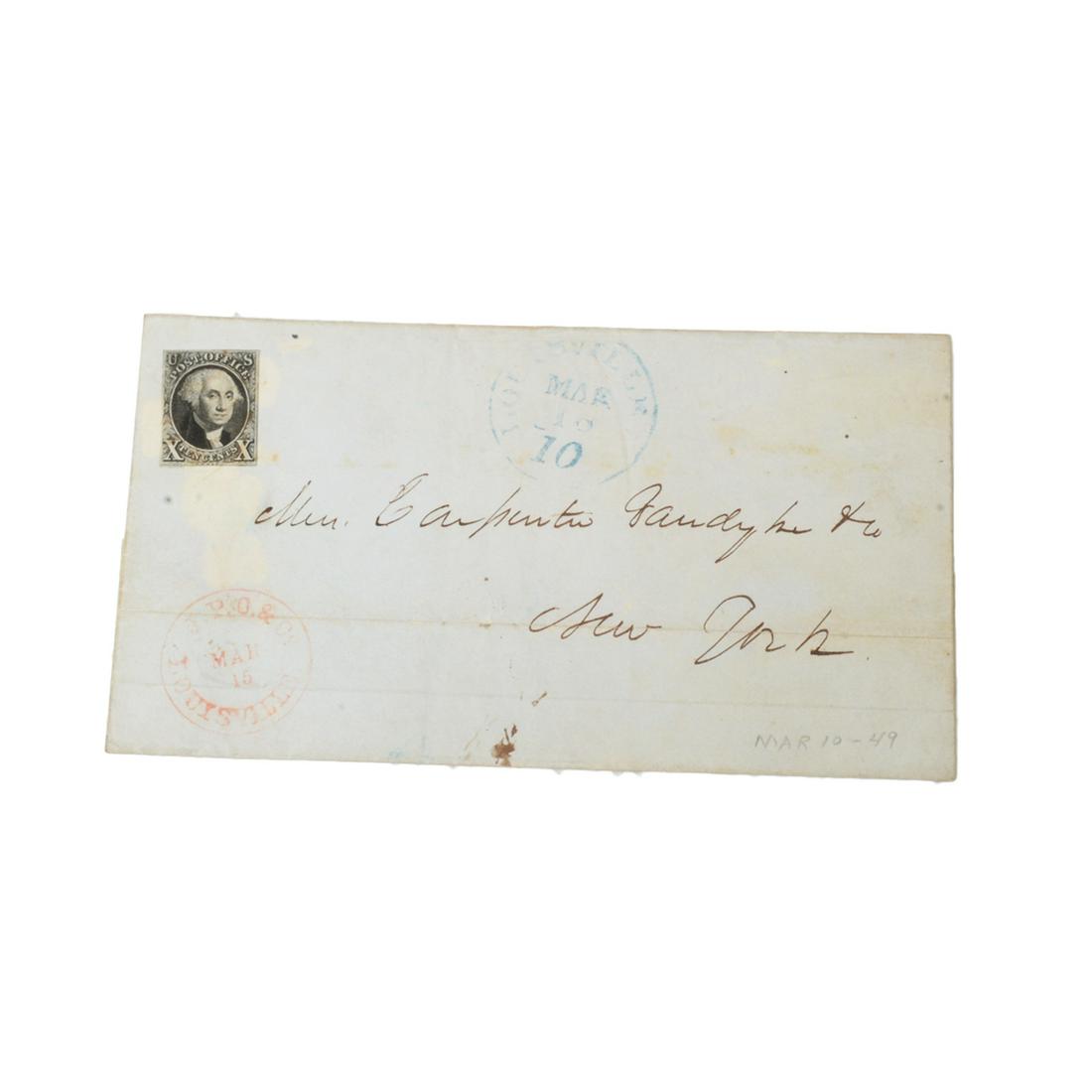 US Scott N2 Stamp on 1849 Cover. (1 of 2)