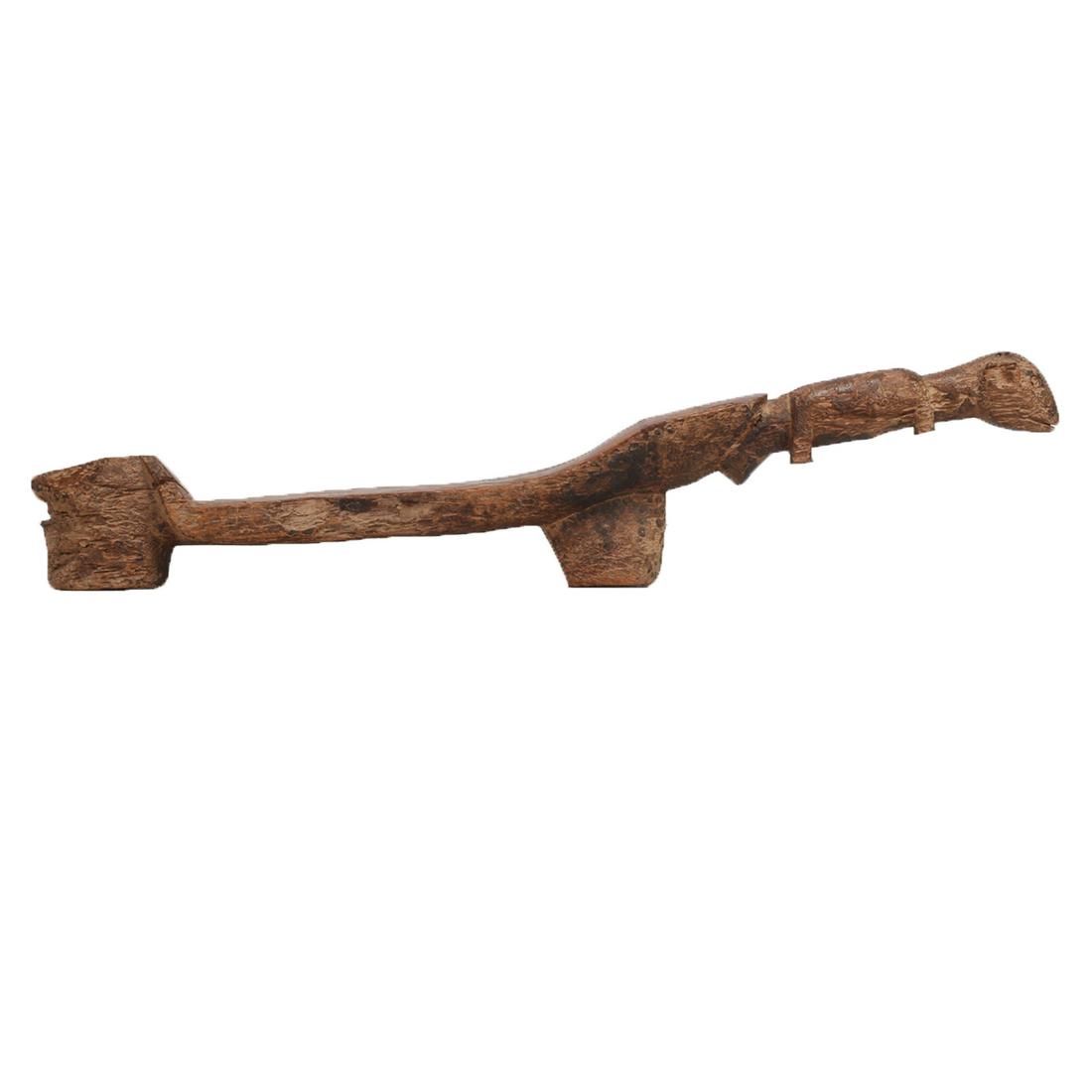 Ivory Coast Baule People Carved Wood Figural Seat. (1 of 2)