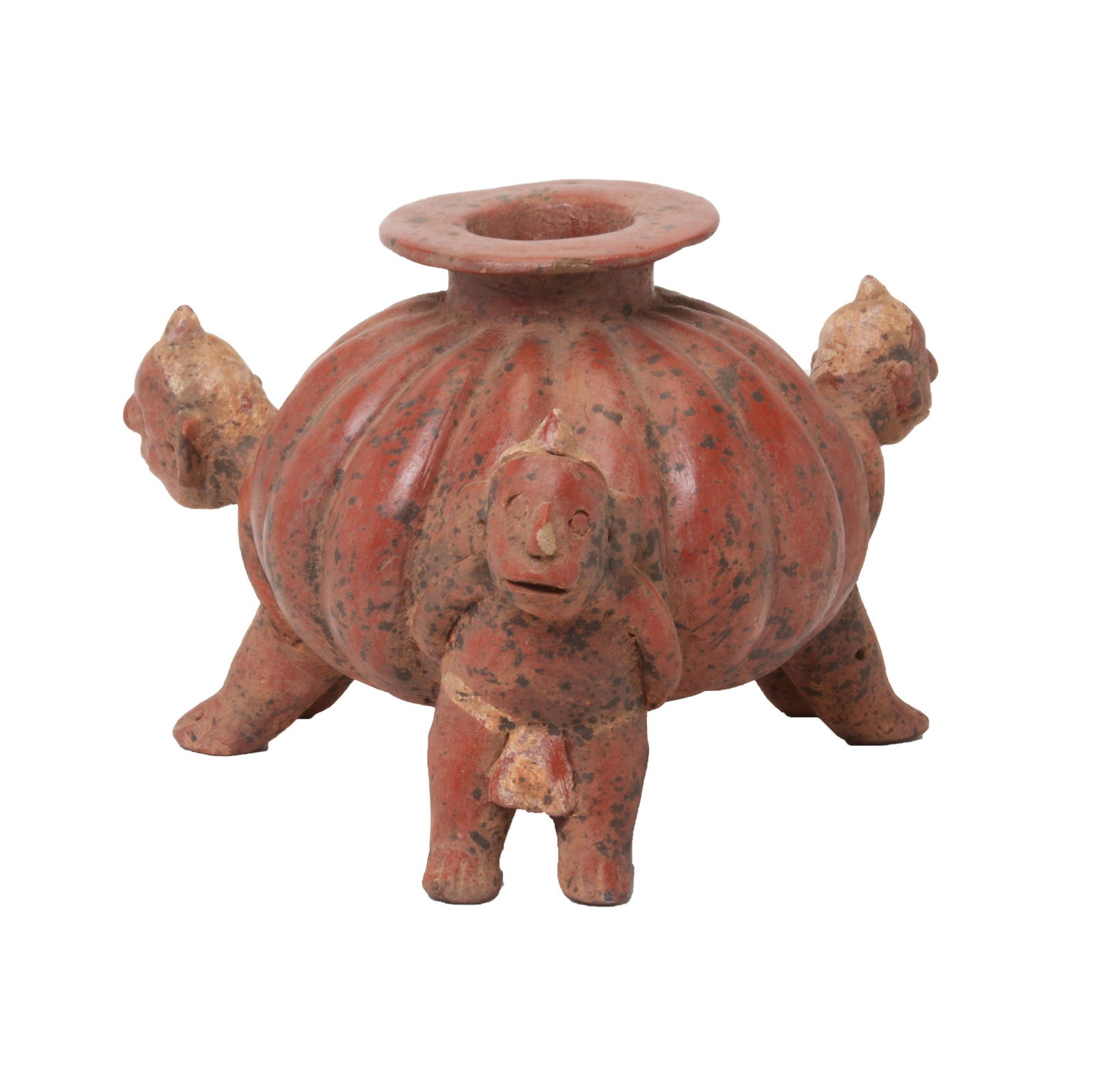 Pre-Columbian Colima Pottery Figural Tripod Vessel. (1 of 5)