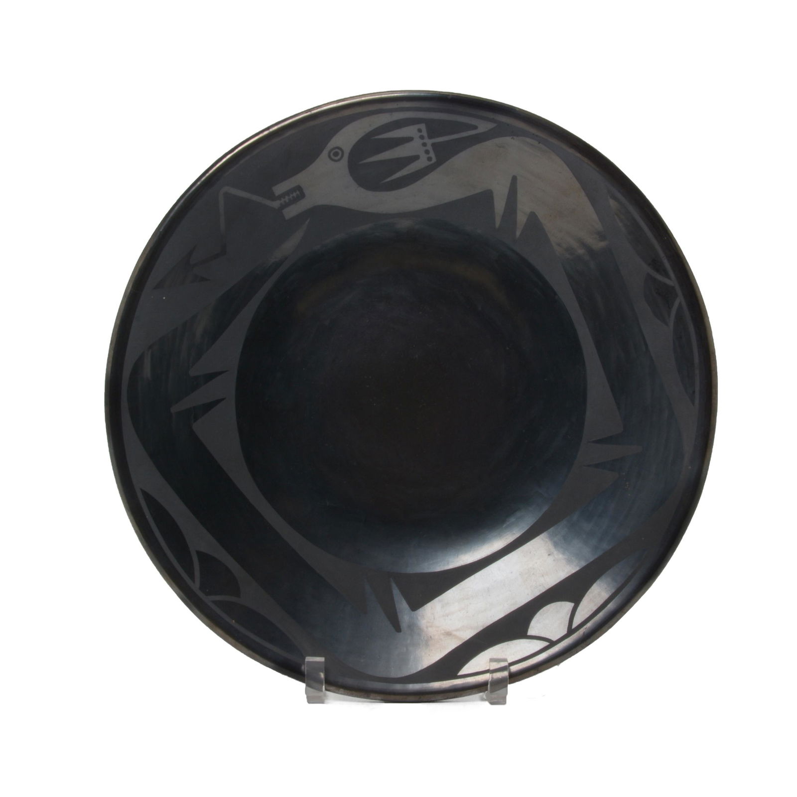 Maria Martinez Blackware Dish. (1 of 3)